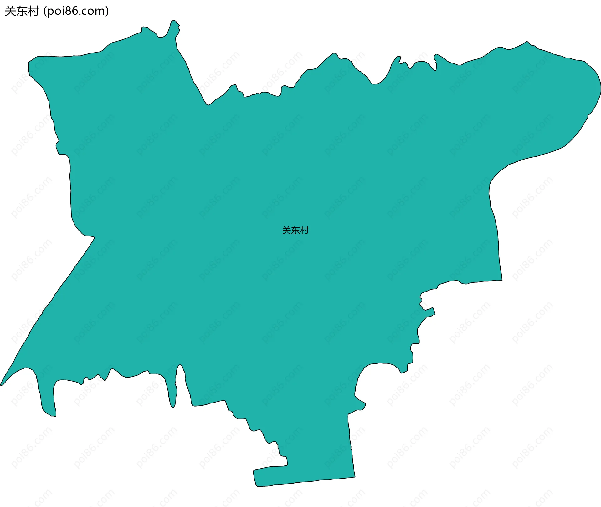 关东村边界地图