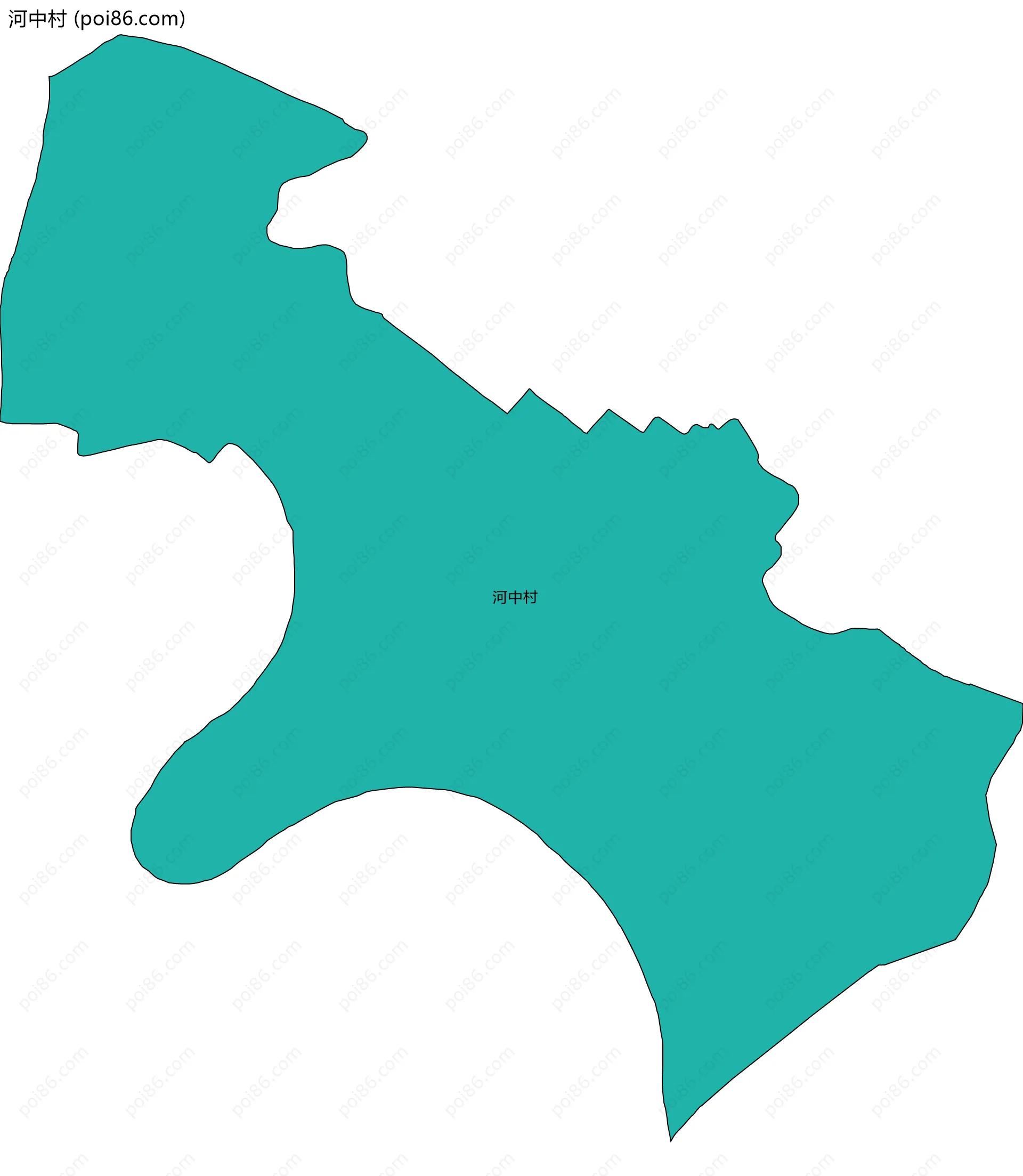 河中村边界地图