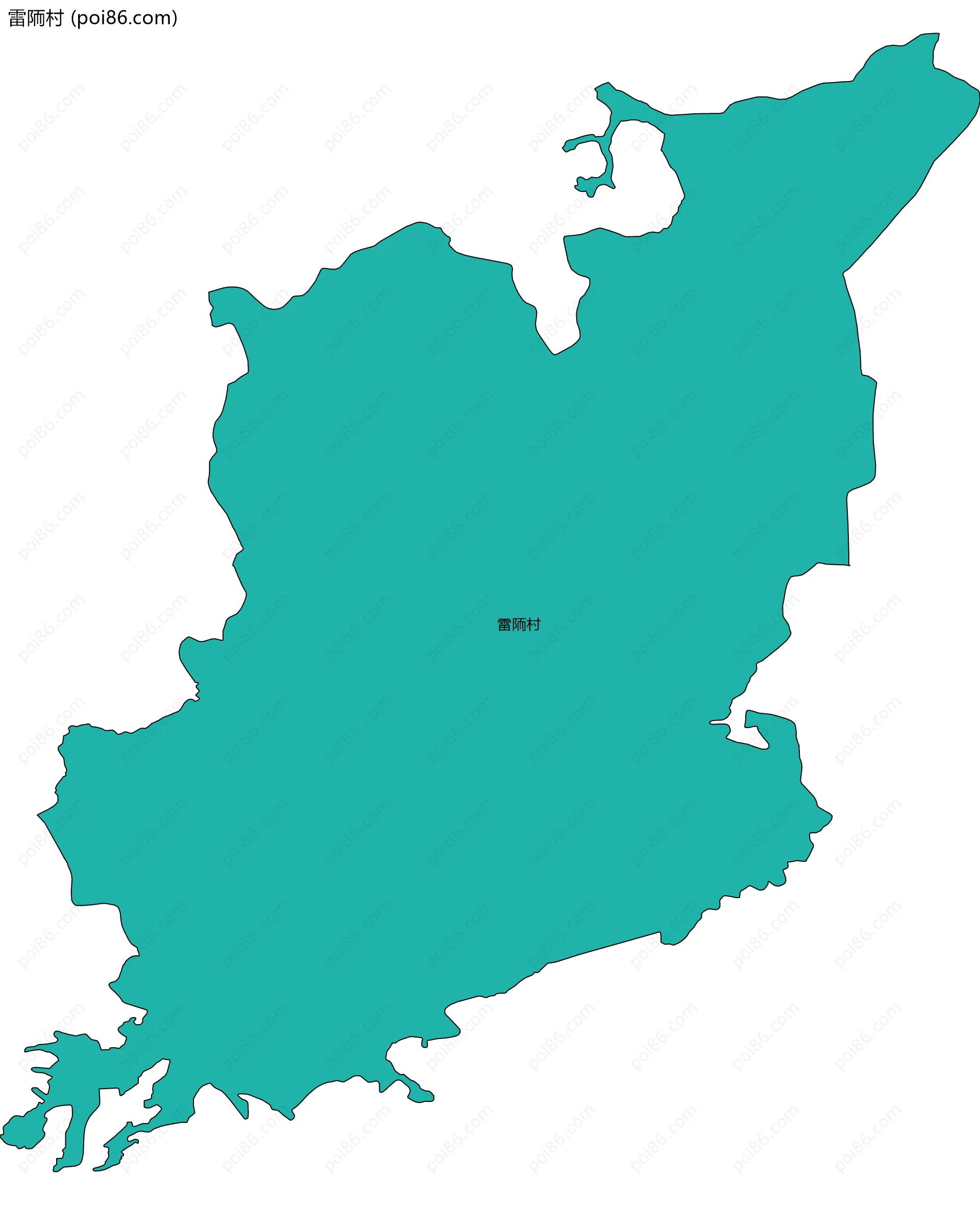 雷陑村边界地图