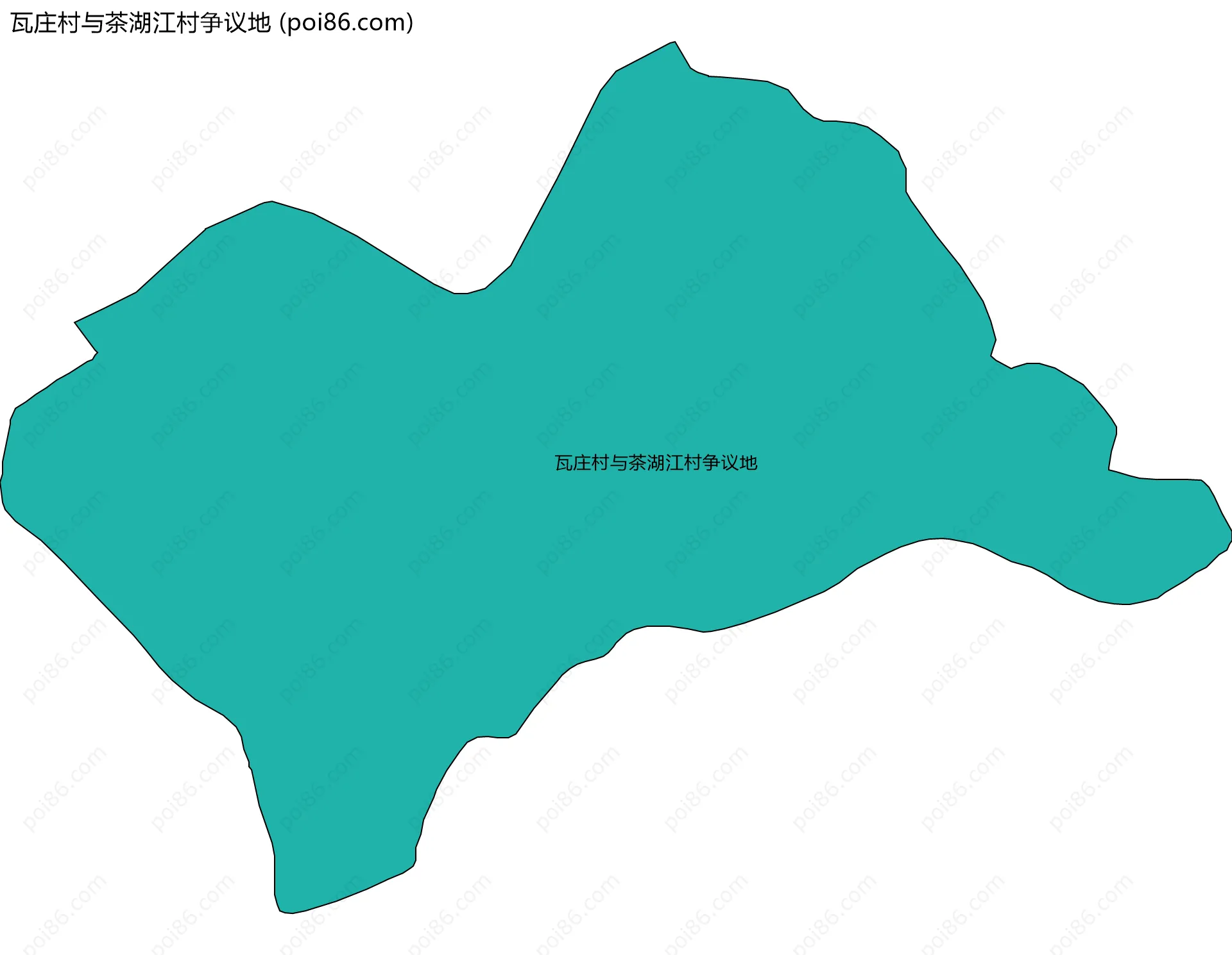 瓦庄村与茶湖江村争议地边界地图