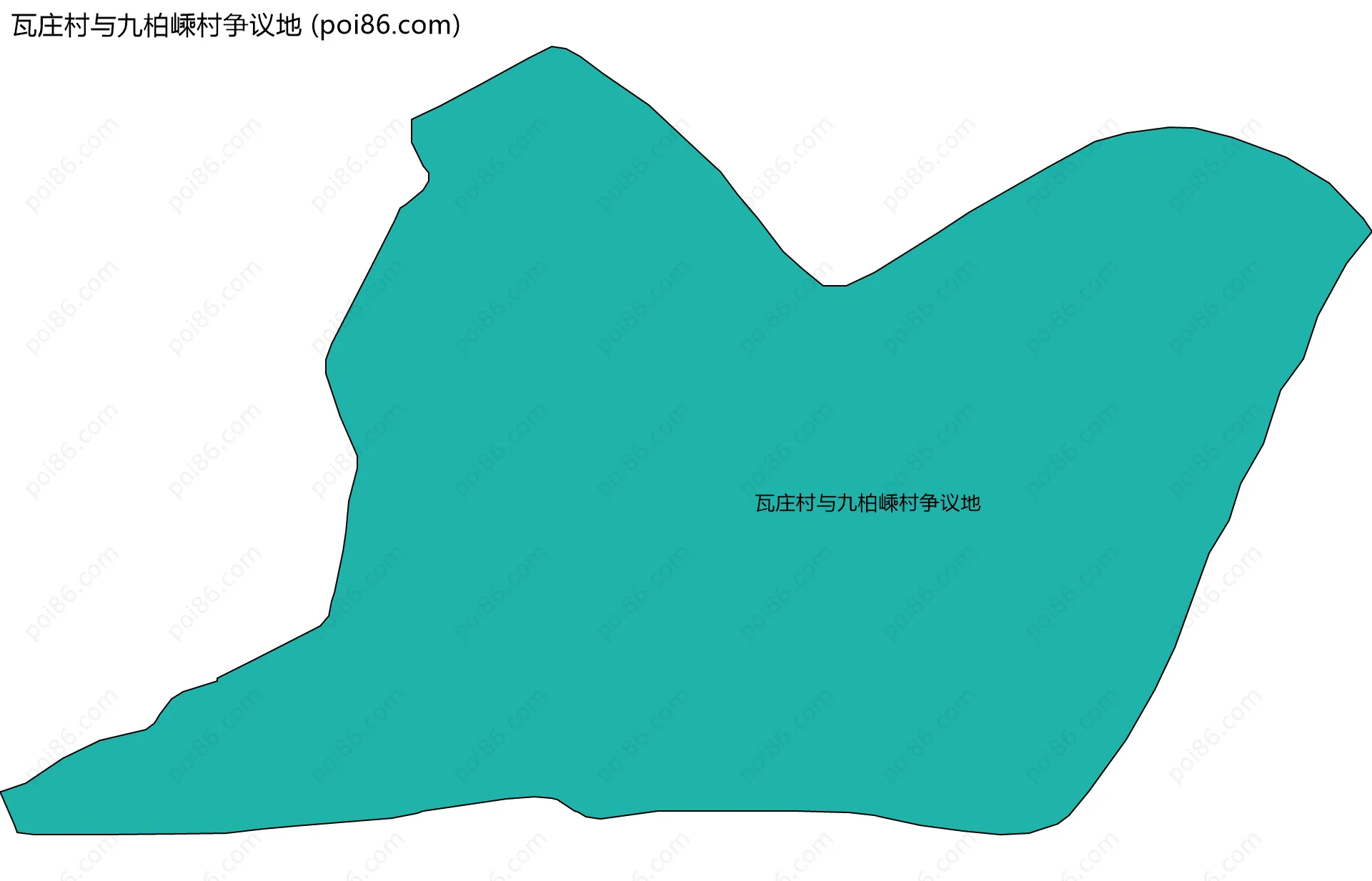 瓦庄村与九柏嵊村争议地边界地图
