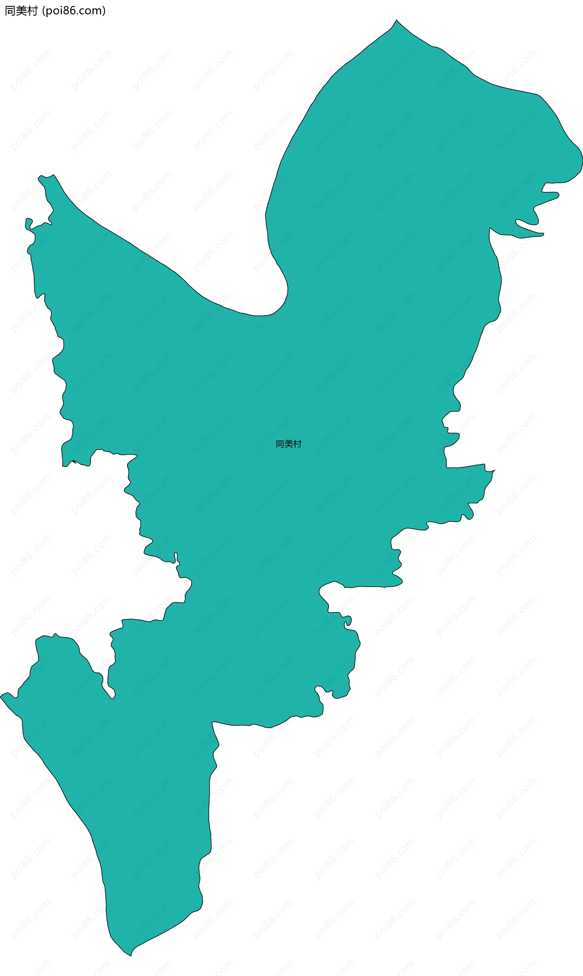 同美村边界地图