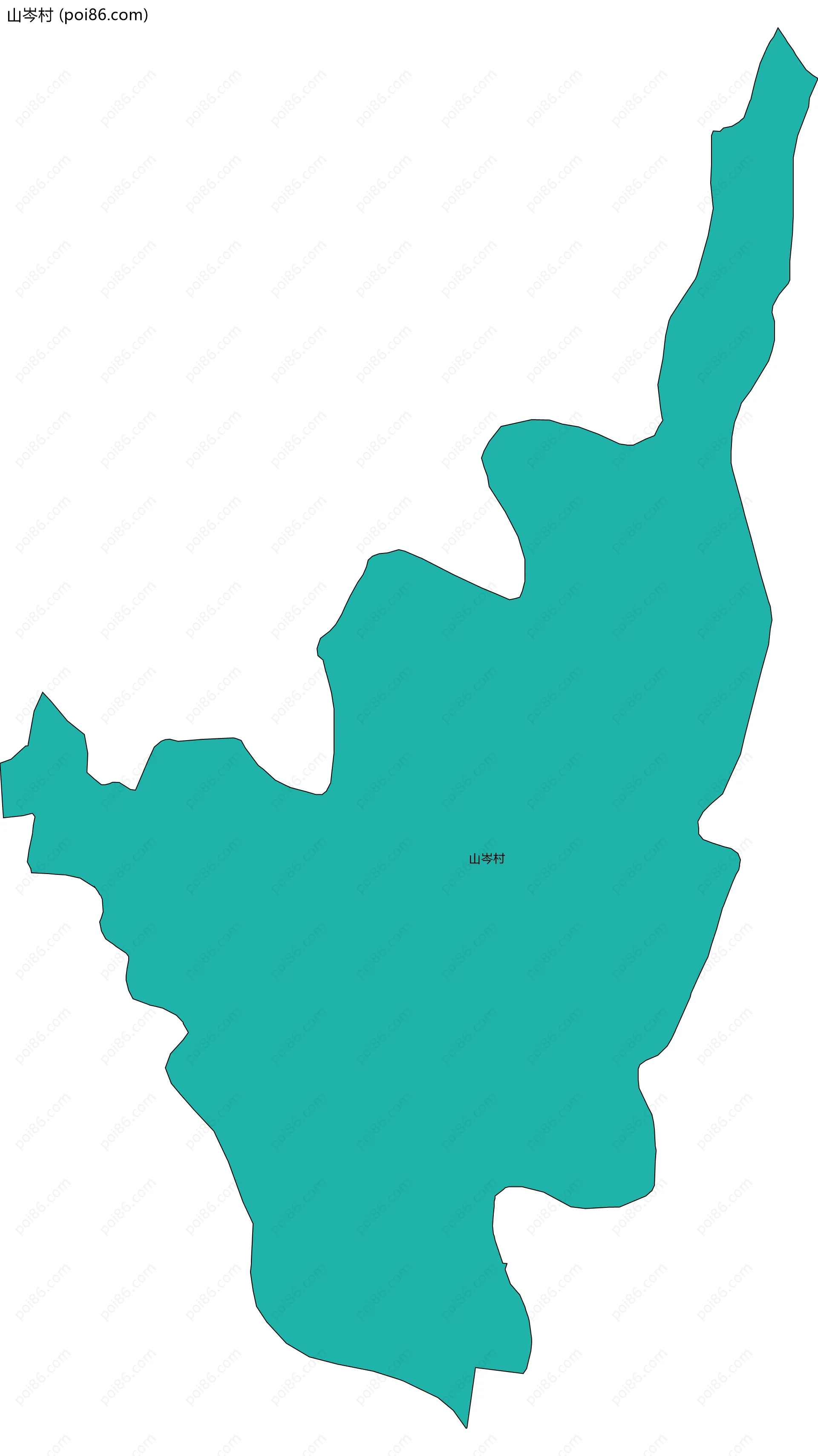 山岑村边界地图