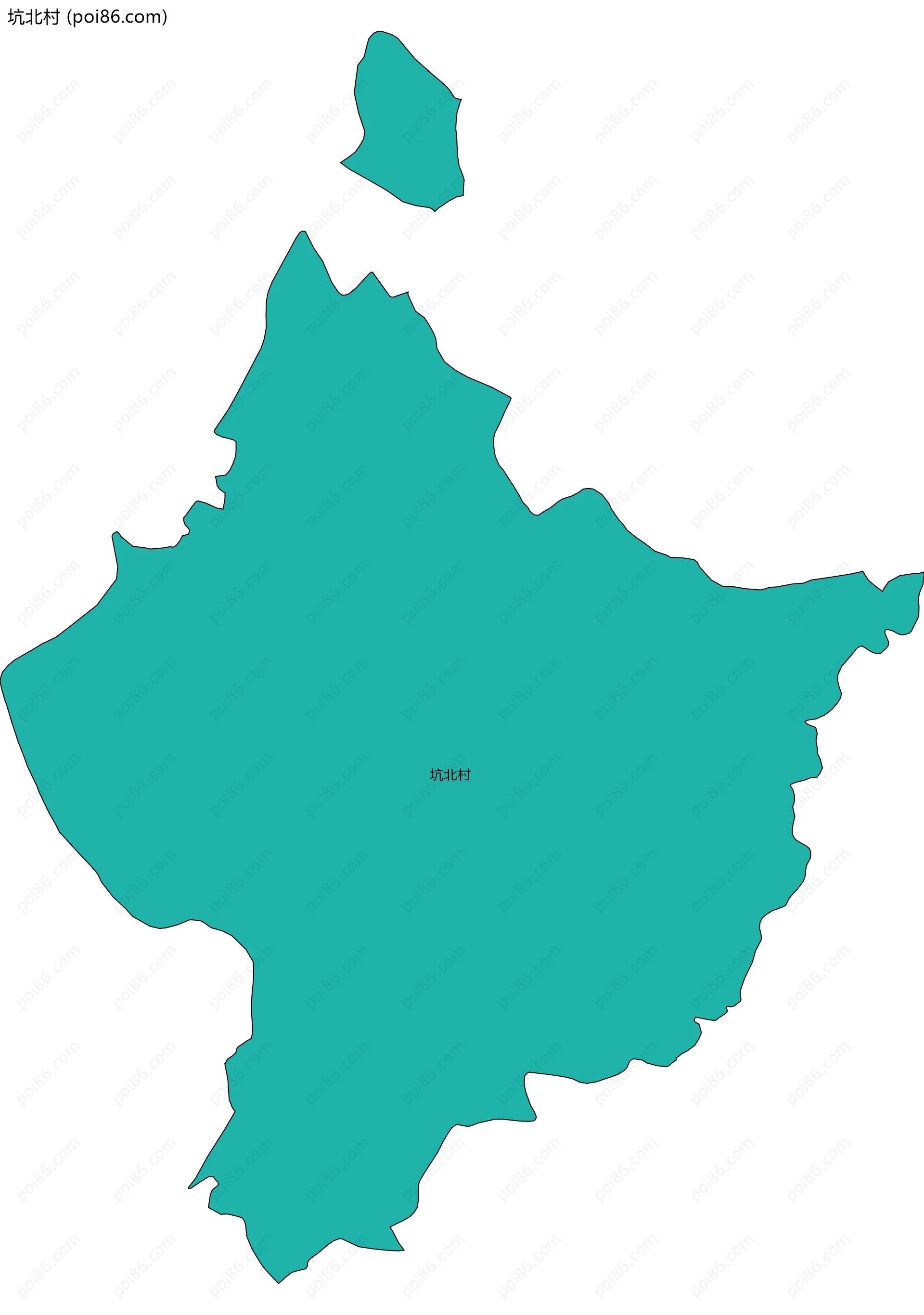 坑北村边界地图