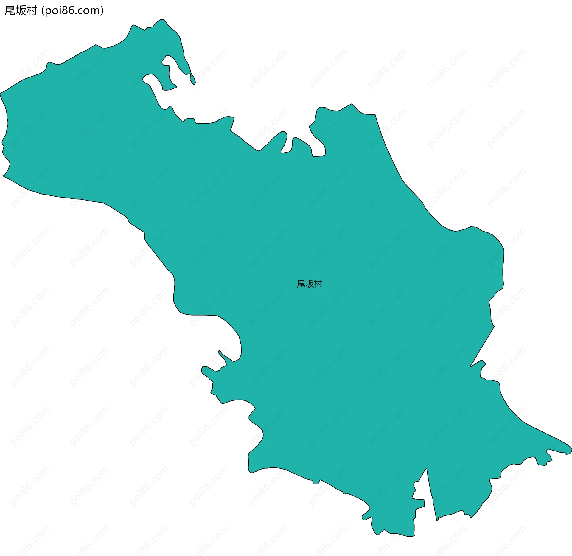 尾坂村边界地图