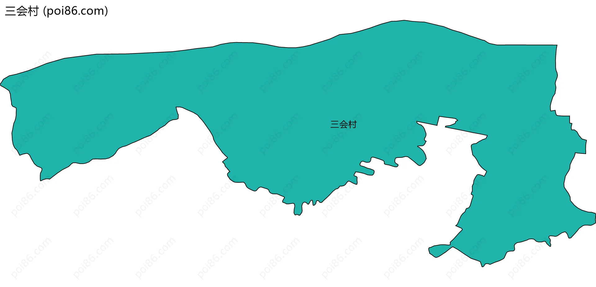 三会村边界地图