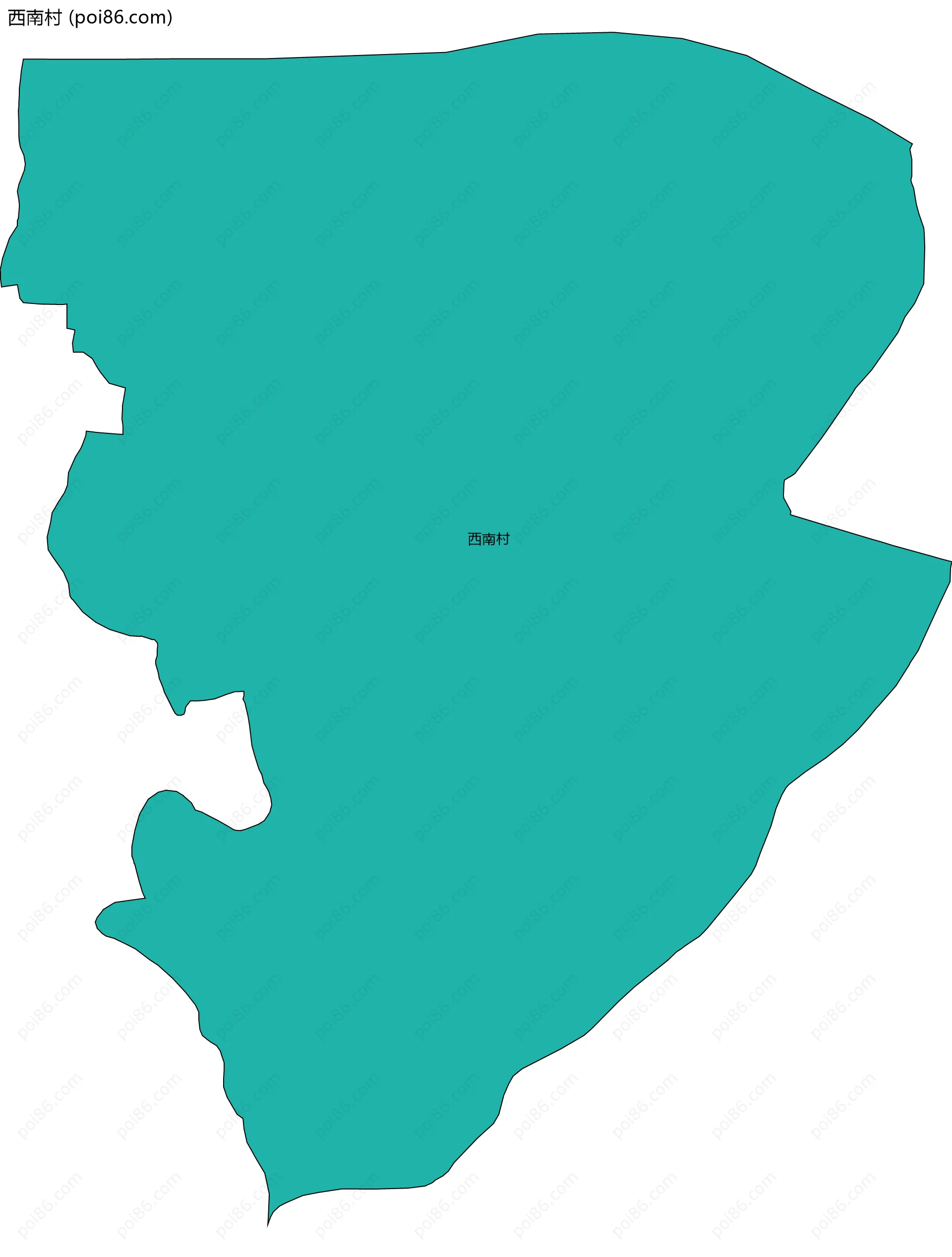 西南村边界地图