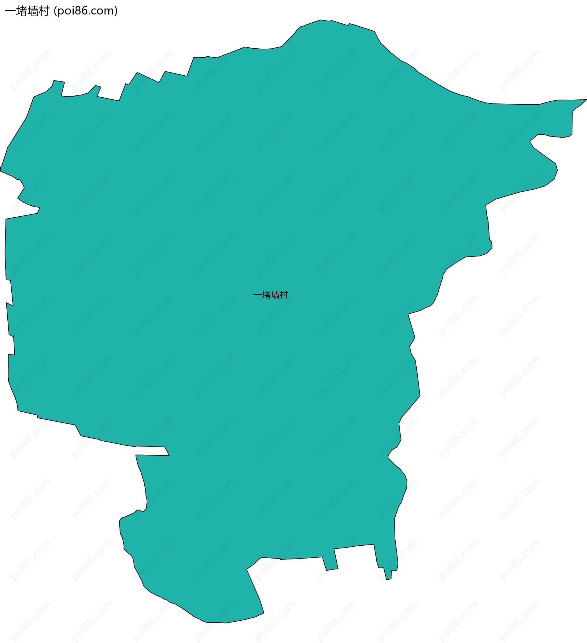 一堵墙村边界地图