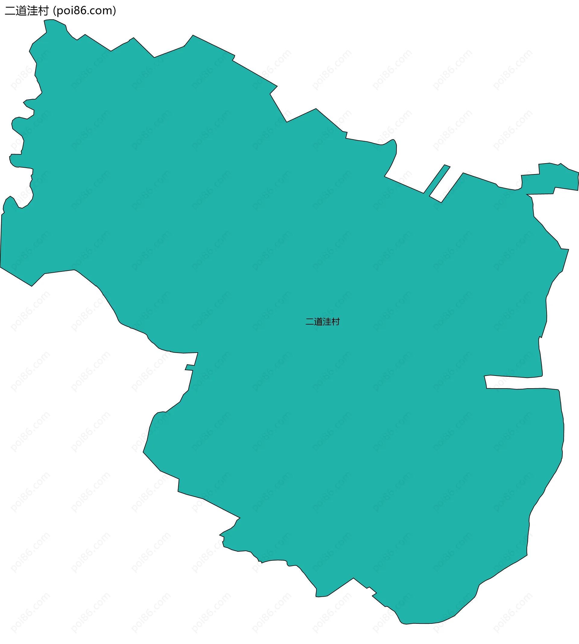 二道洼村边界地图