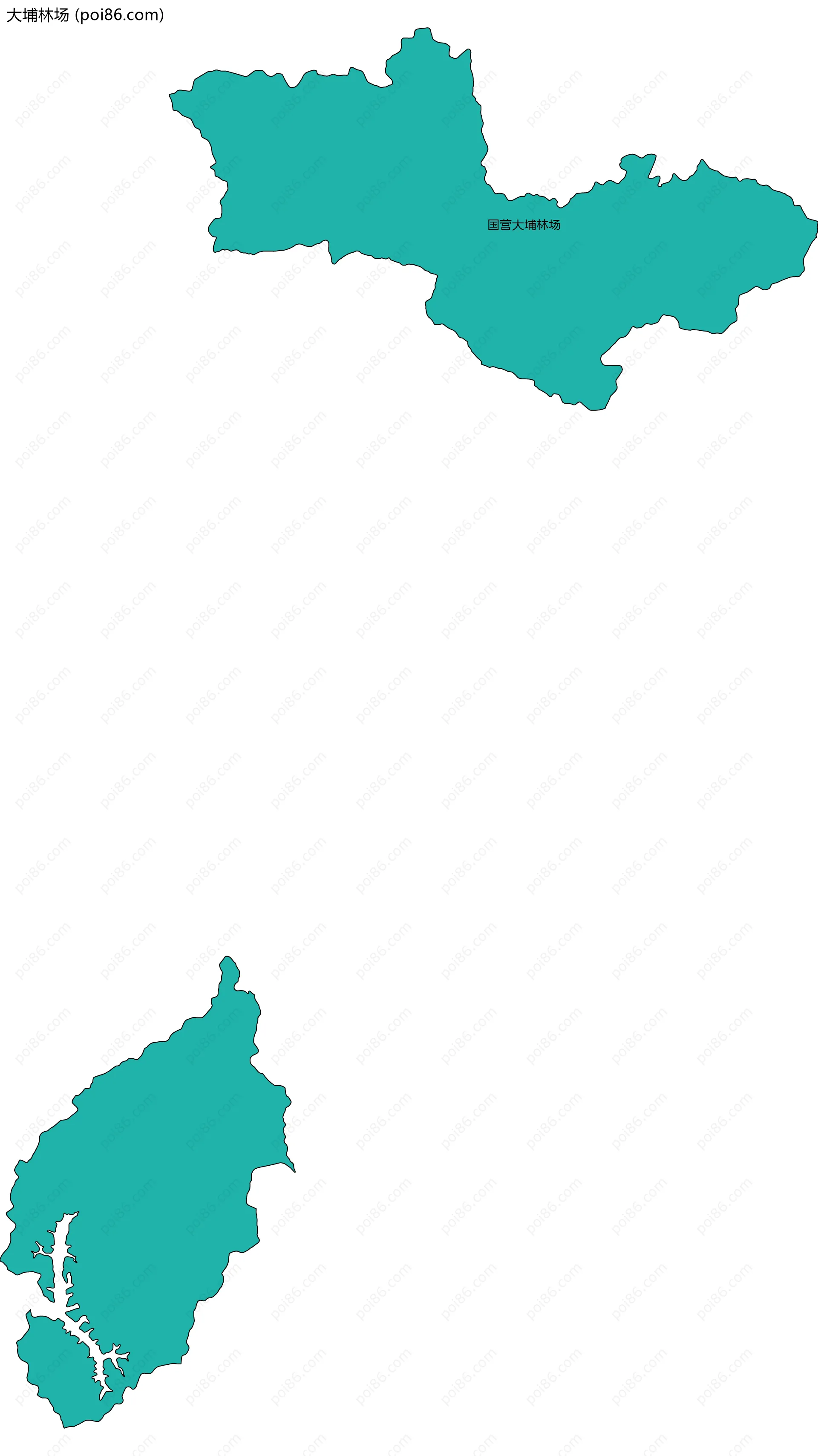 大埔林场边界地图(五级行政区划)