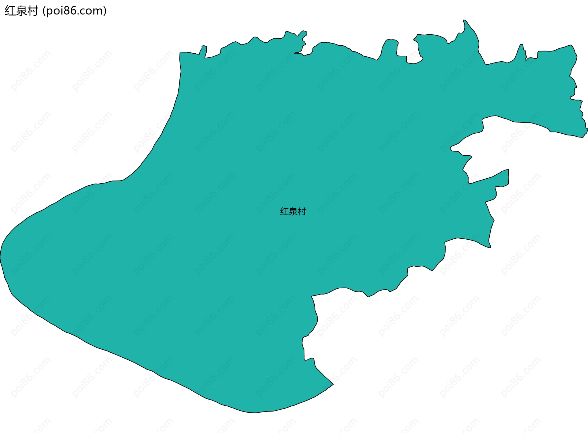 红泉村边界地图