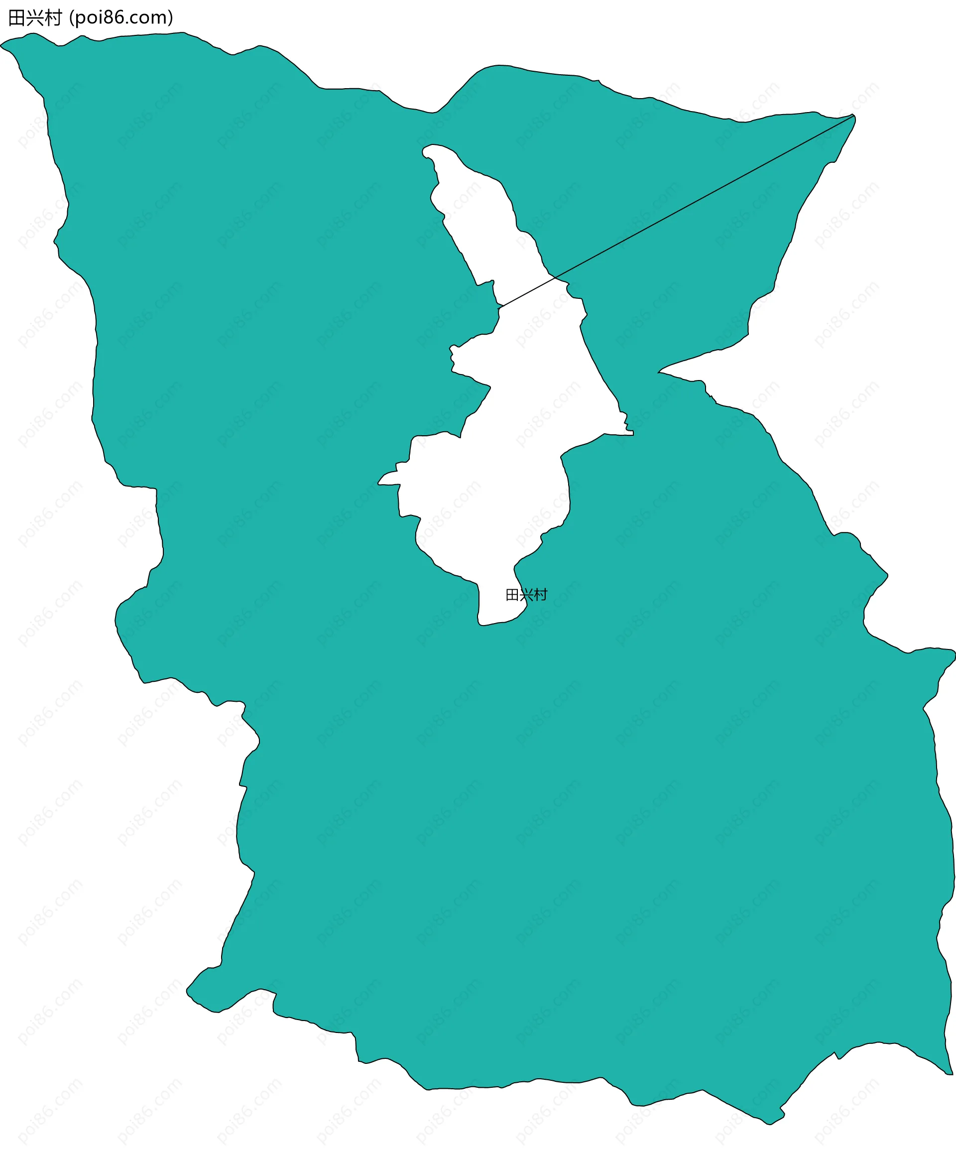 田兴村边界地图