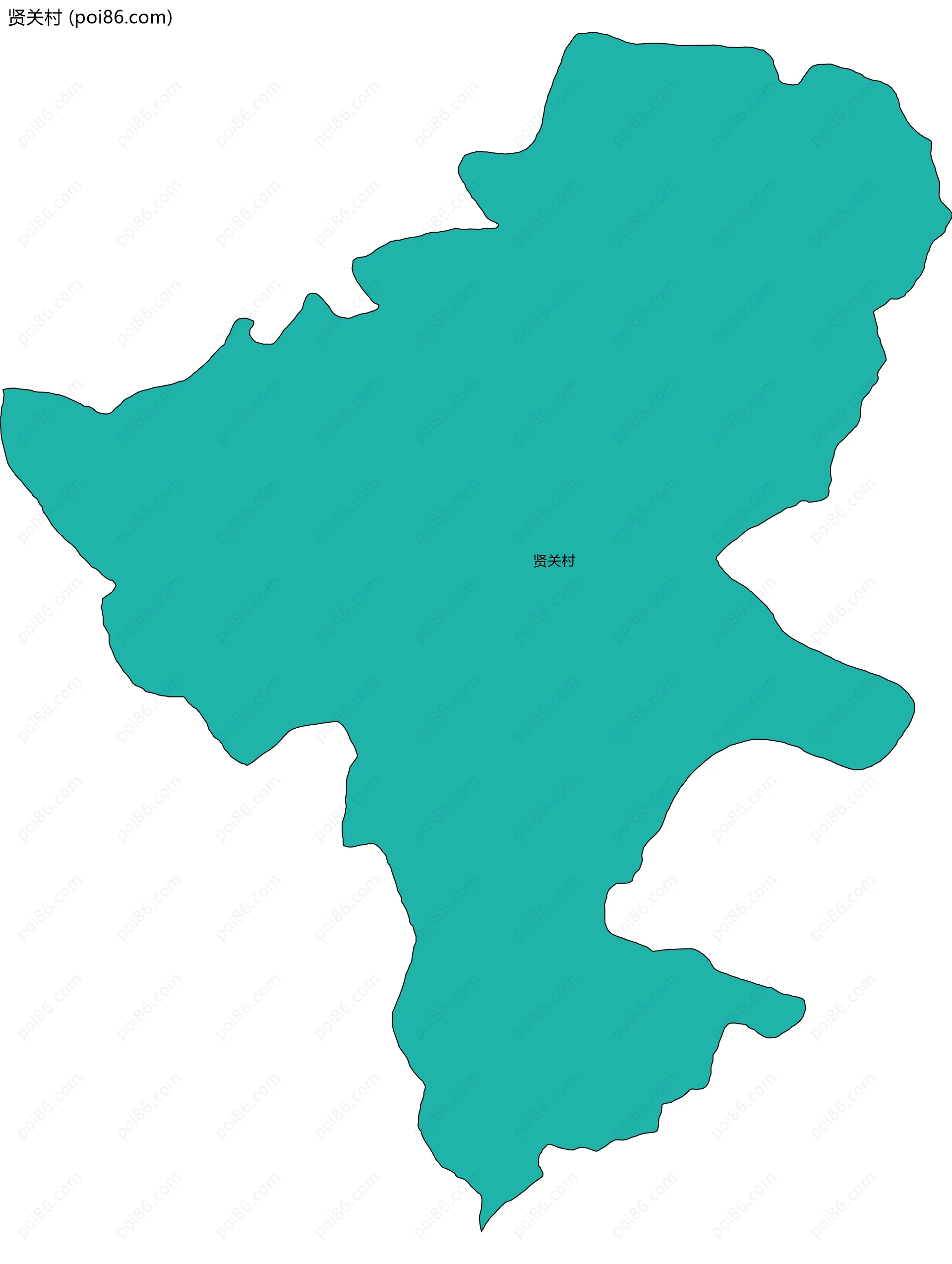 贤关村边界地图