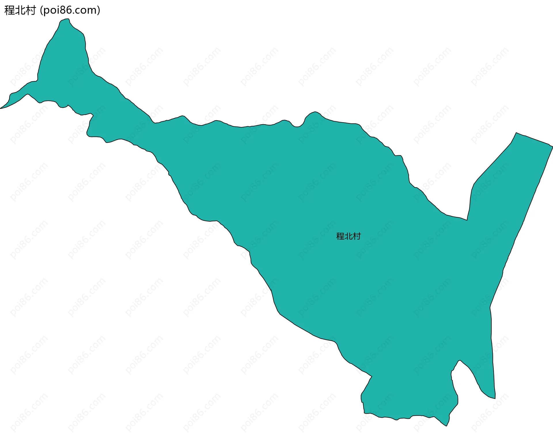 程北村边界地图