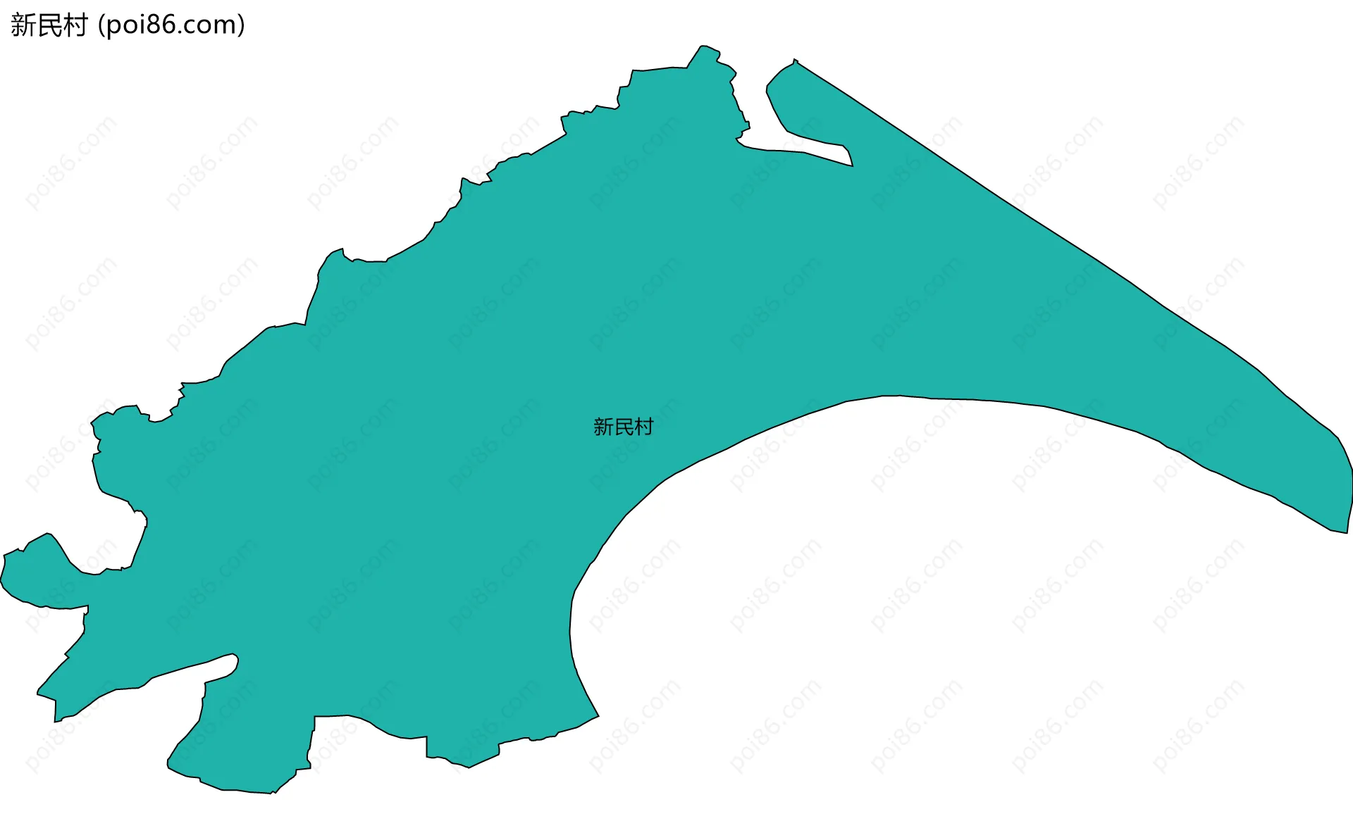 新民村边界地图