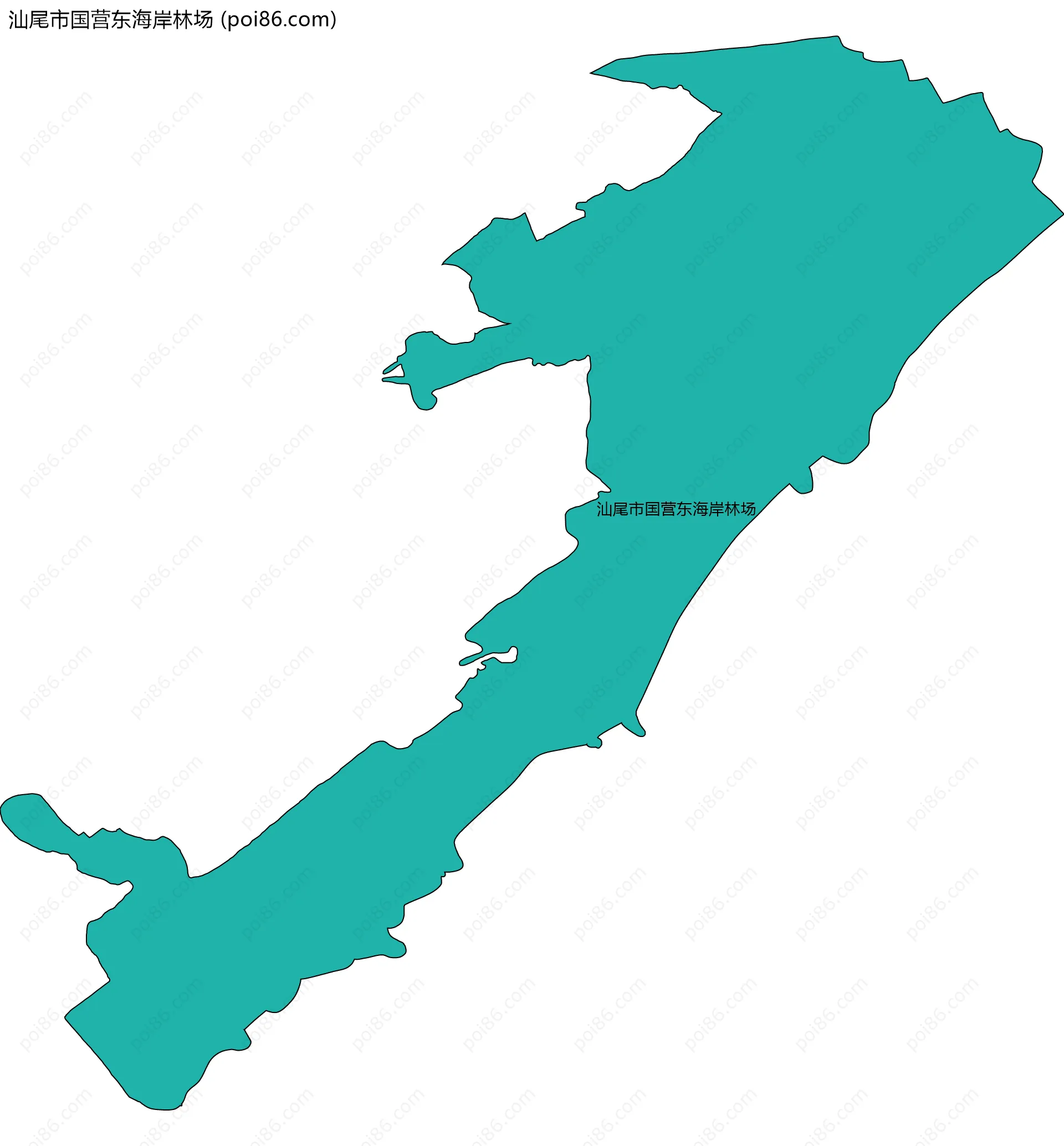 汕尾市国营东海岸林场边界地图