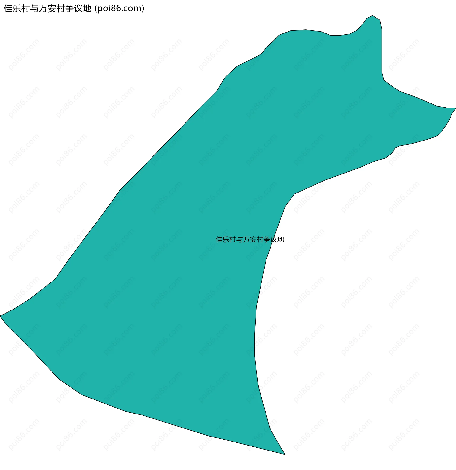 佳乐村与万安村争议地边界地图