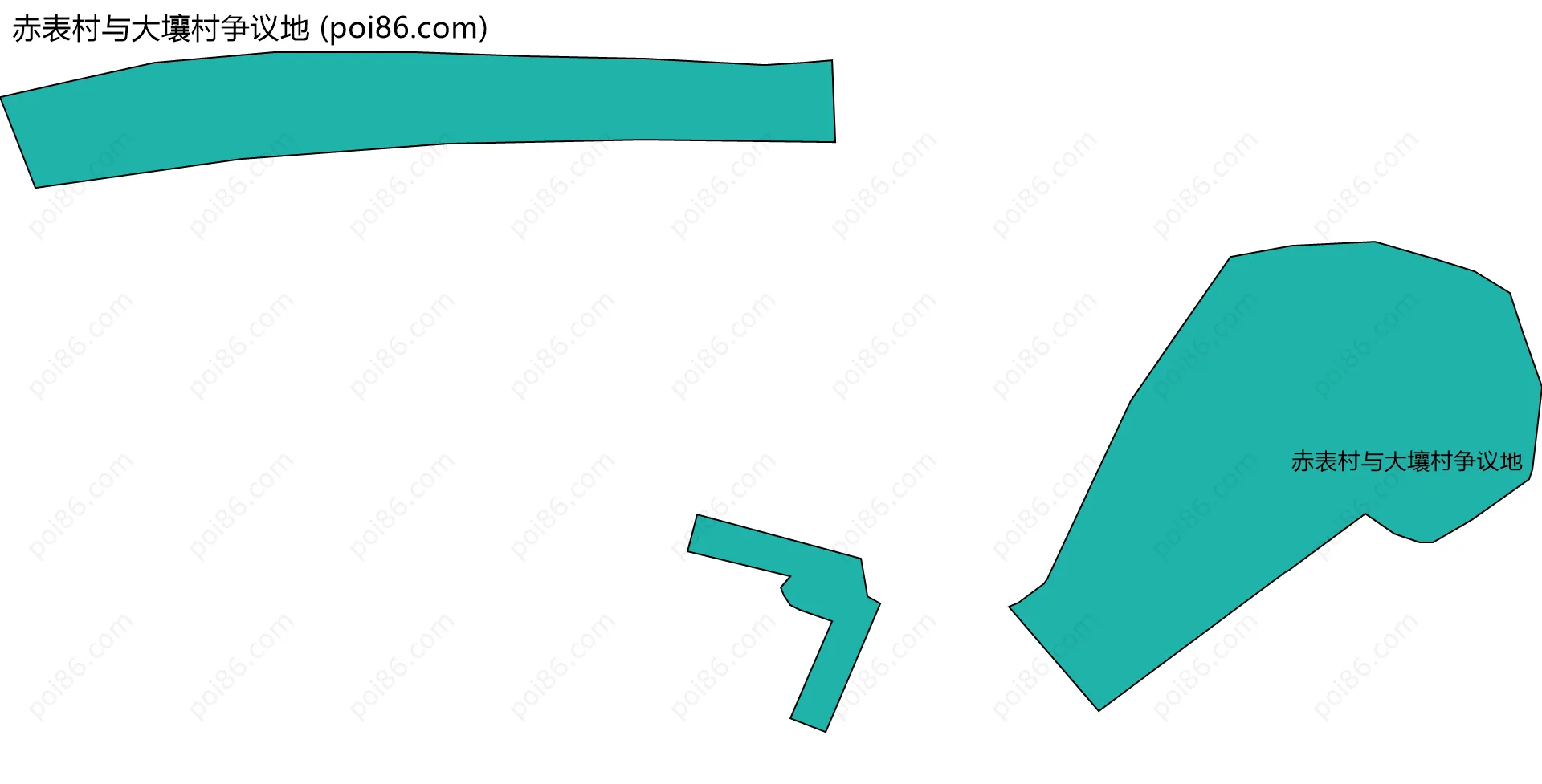 赤表村与大壤村争议地边界地图