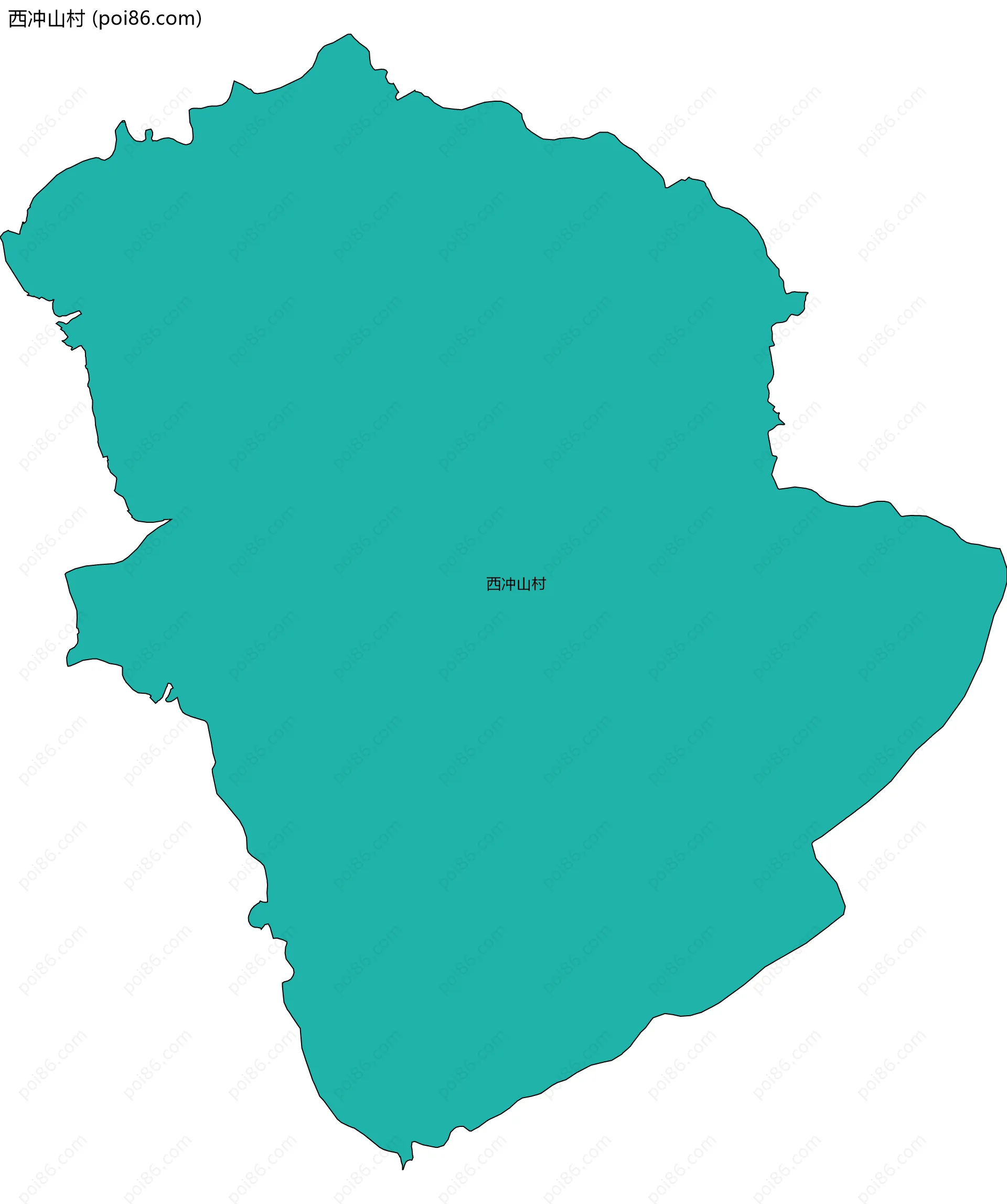 西冲山村边界地图