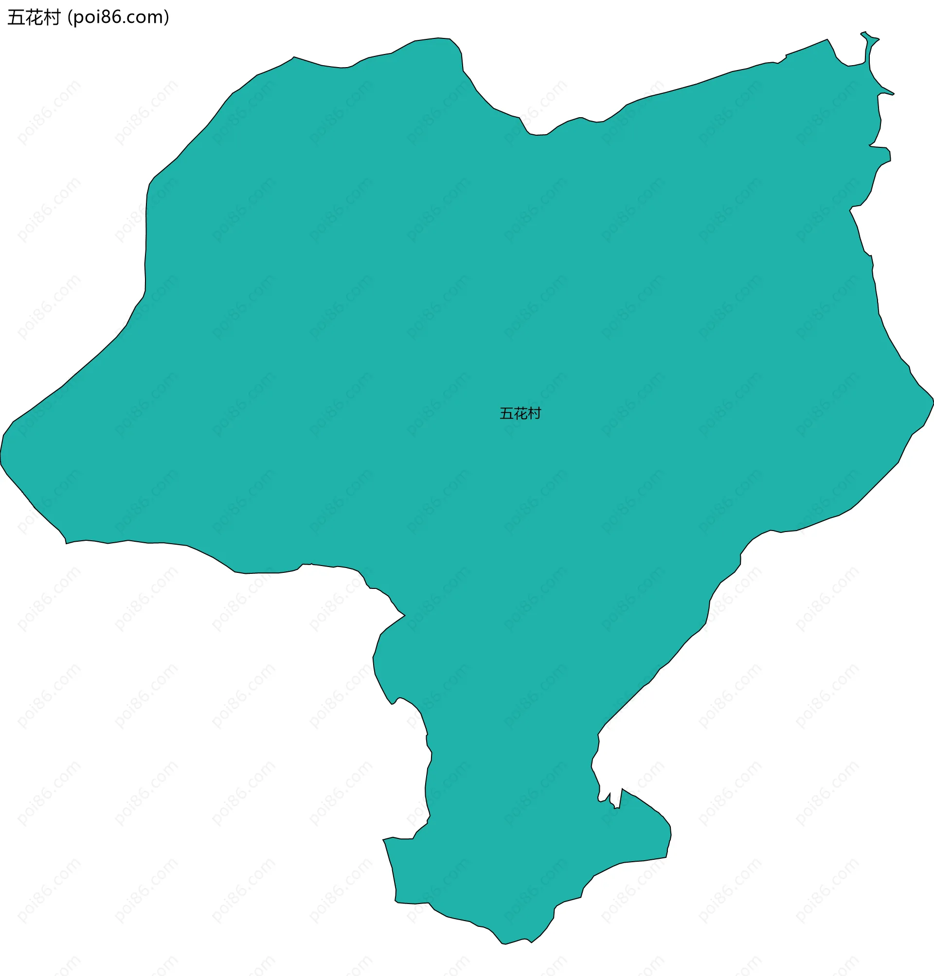 五花村边界地图