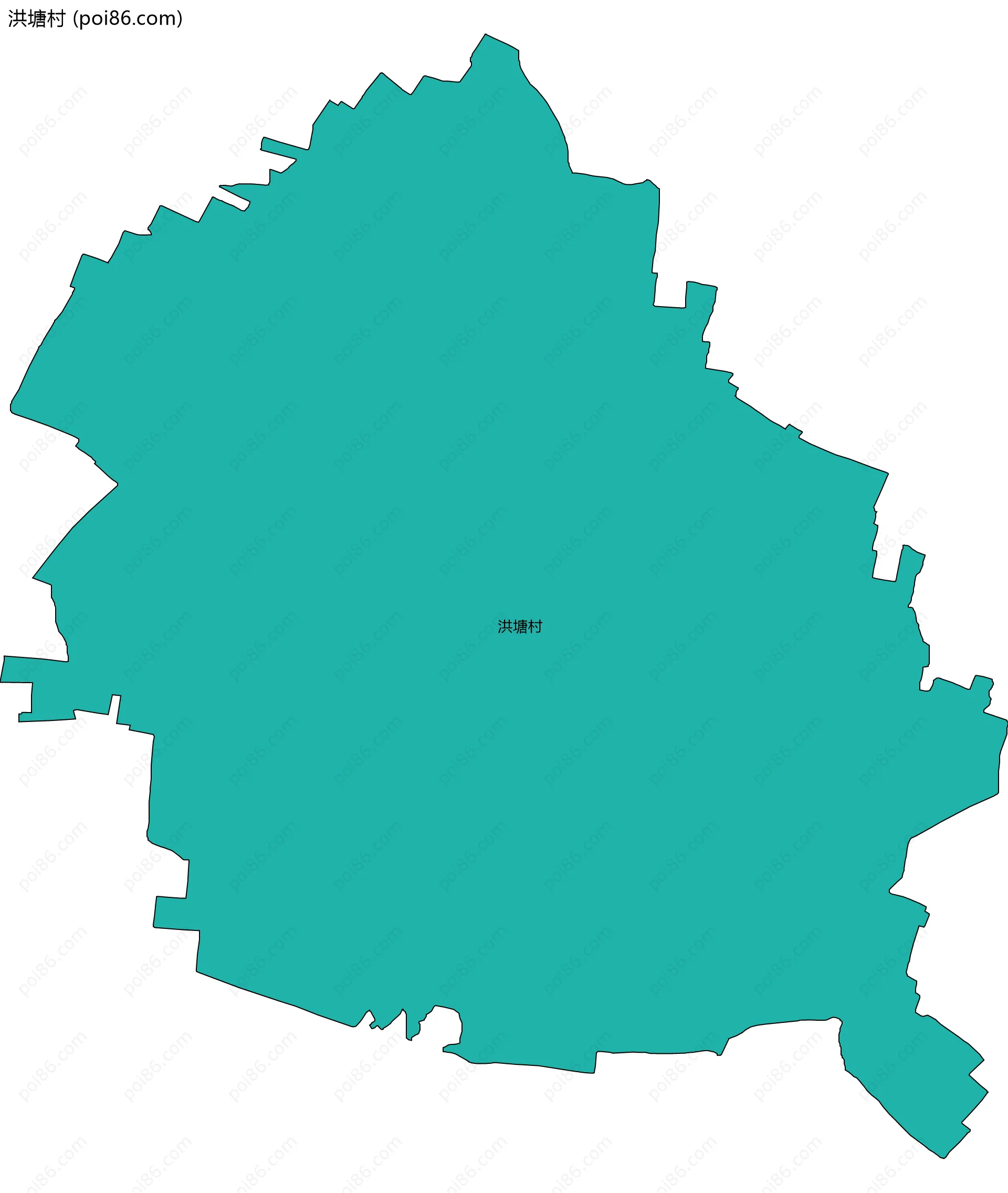 洪塘村边界地图