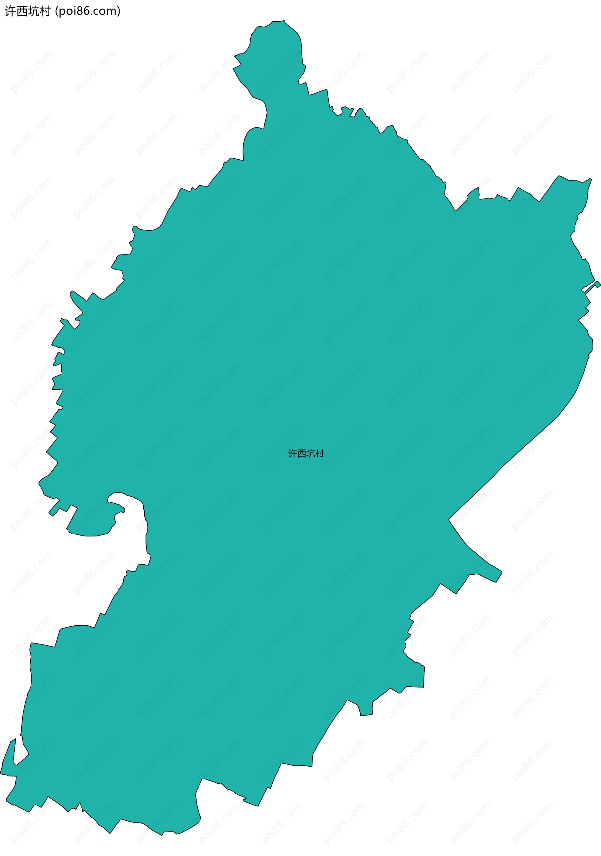 许西坑村边界地图