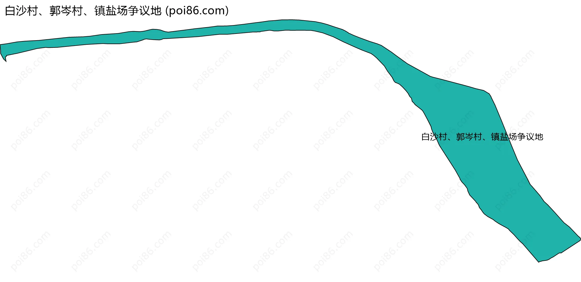 白沙村、郭岑村、镇盐场争议地边界地图