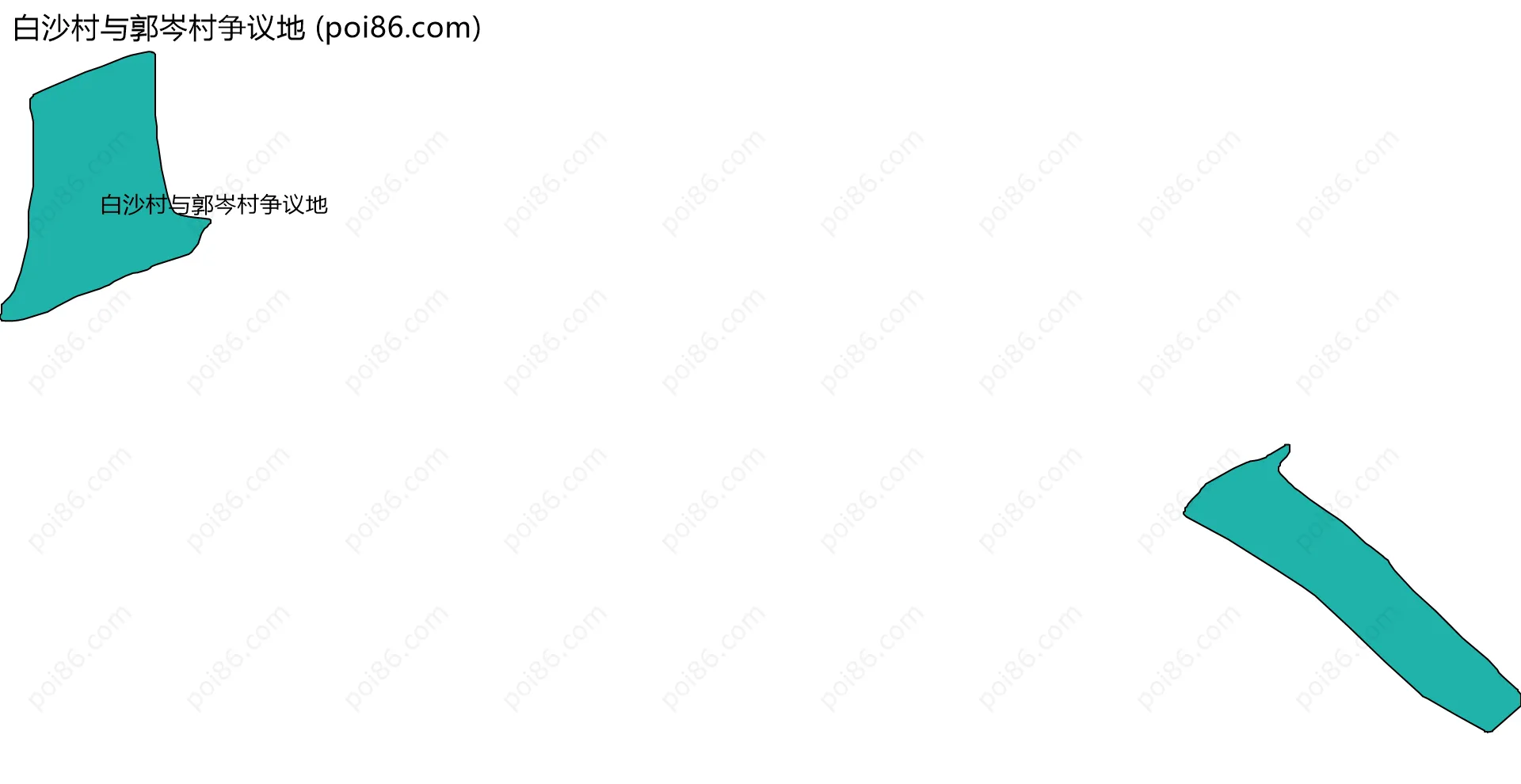 白沙村与郭岑村争议地边界地图