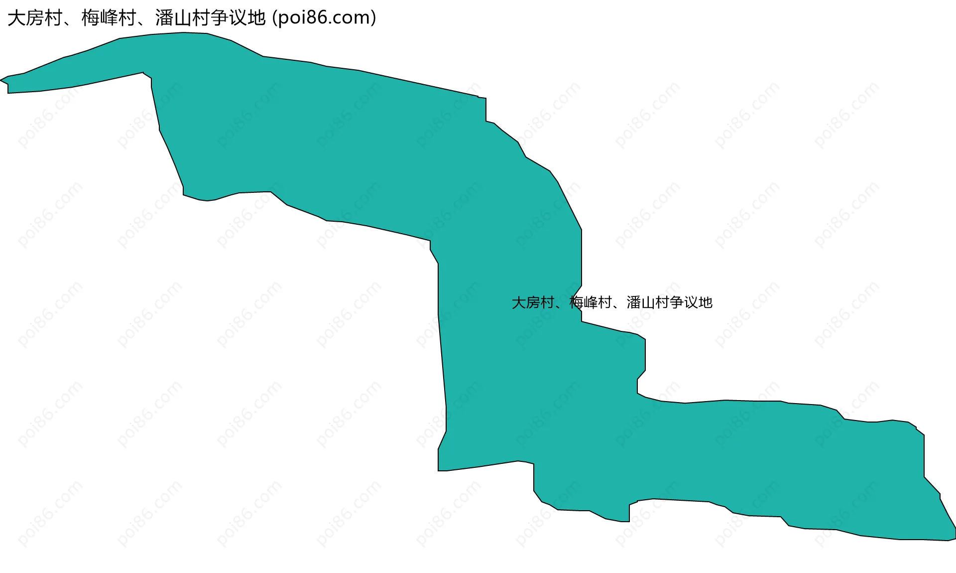大房村、梅峰村、潘山村争议地边界地图