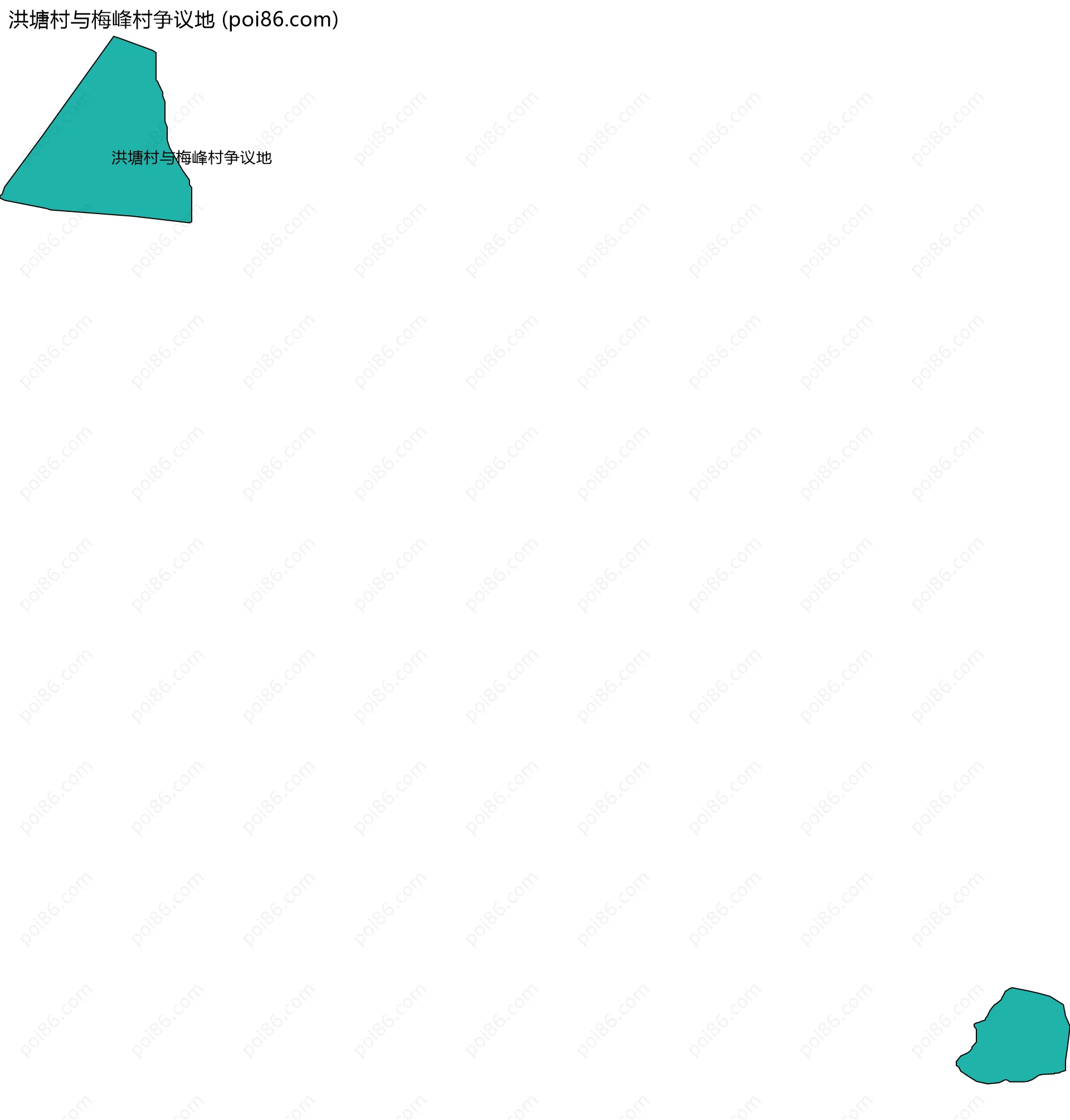 洪塘村与梅峰村争议地边界地图