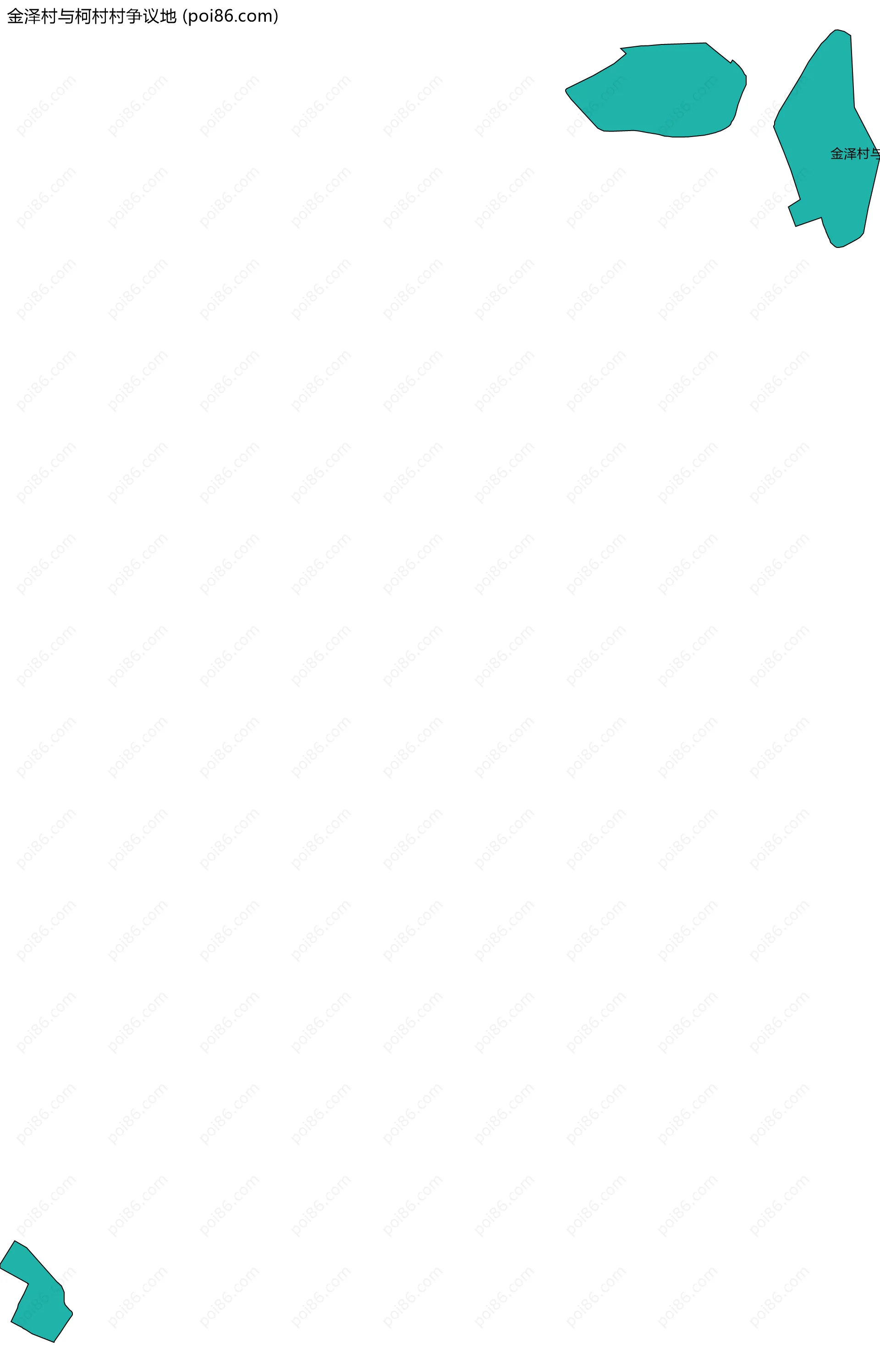 金泽村与柯村村争议地边界地图