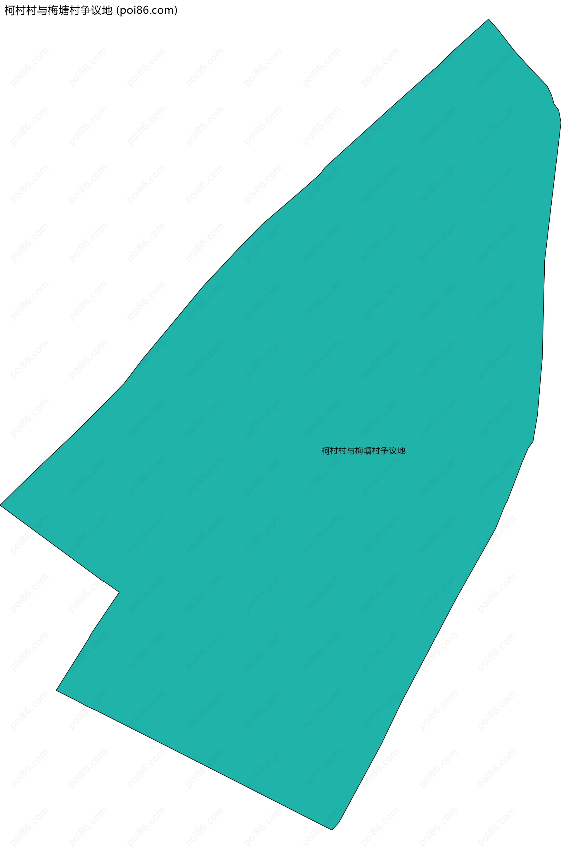 柯村村与梅塘村争议地边界地图