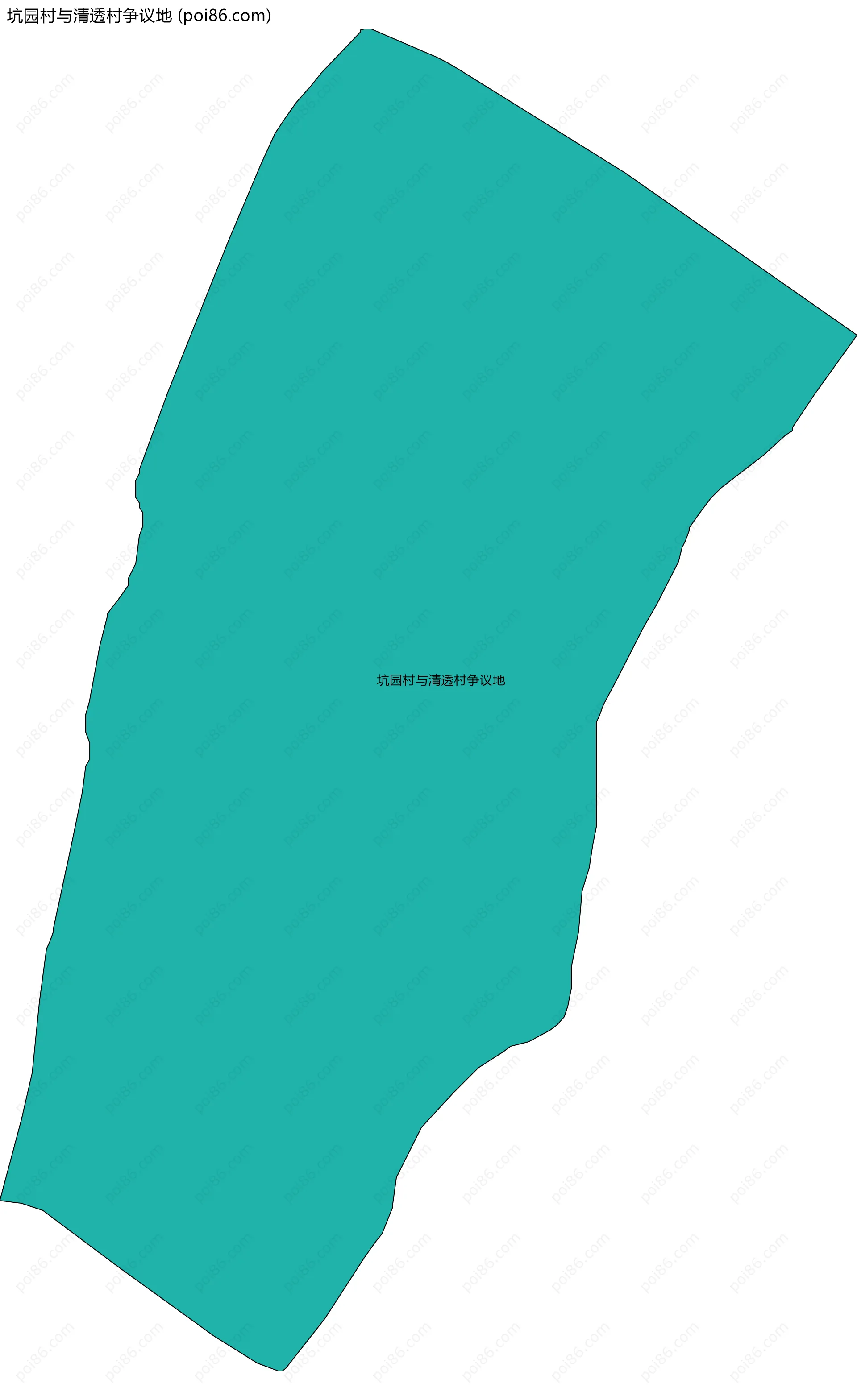 坑园村与清透村争议地边界地图