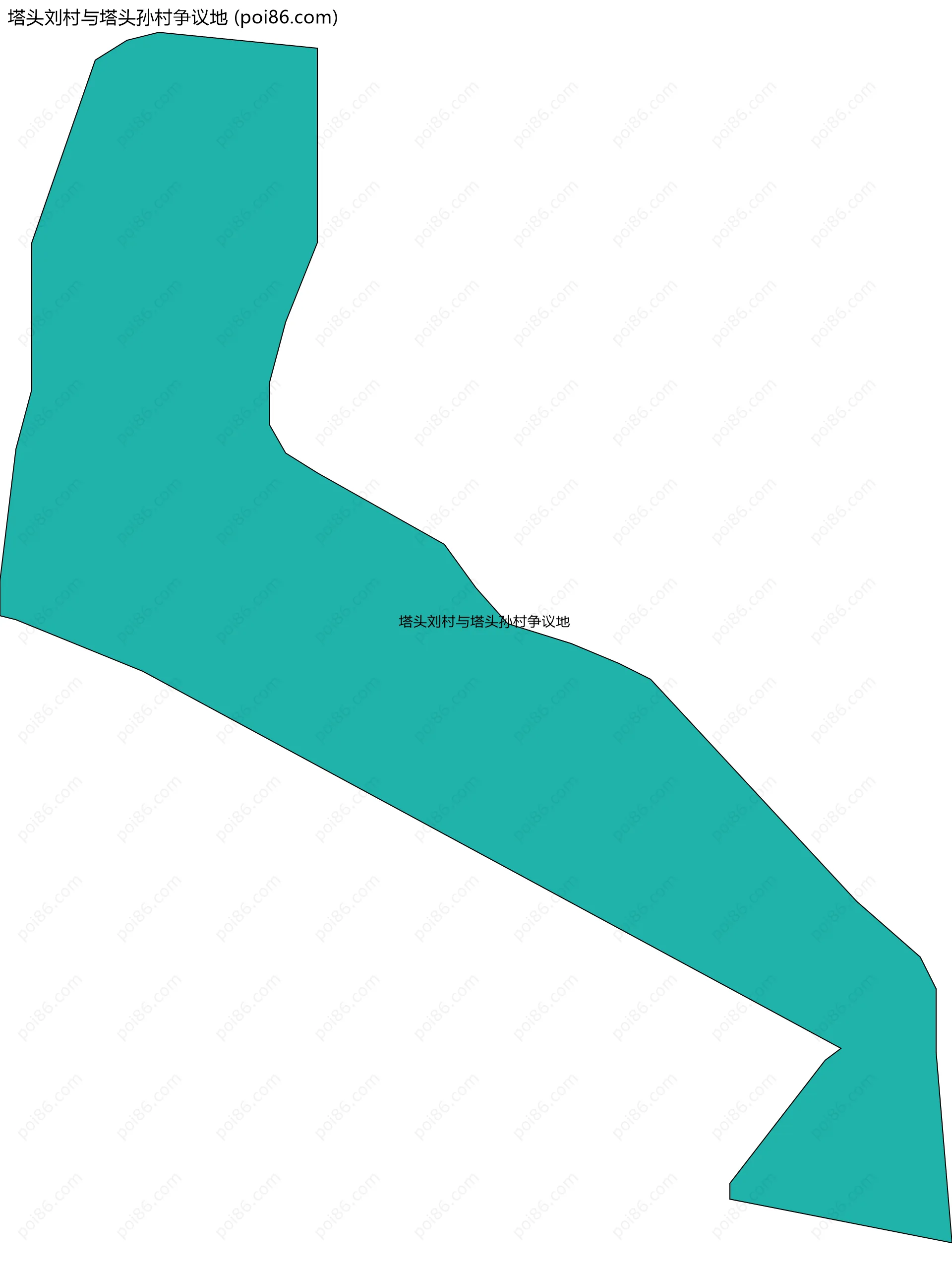塔头刘村与塔头孙村争议地边界地图
