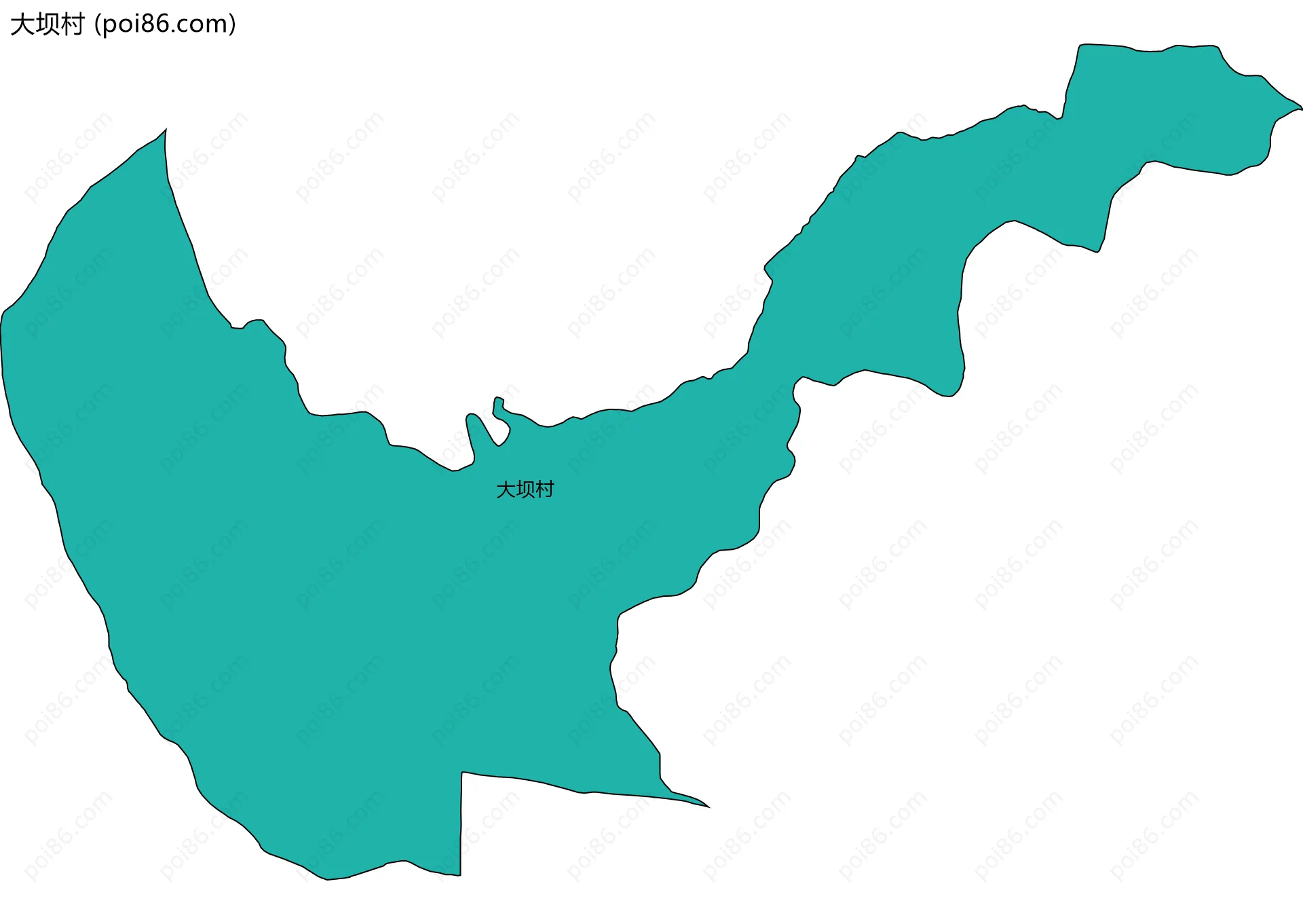 大坝村边界地图