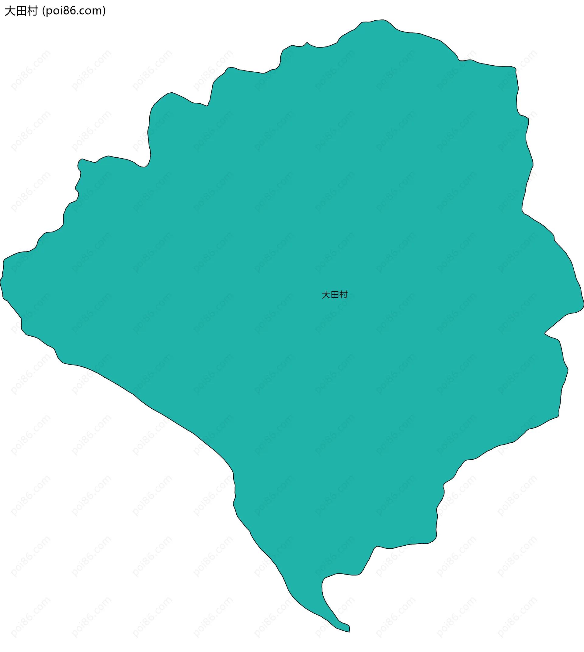 大田村边界地图