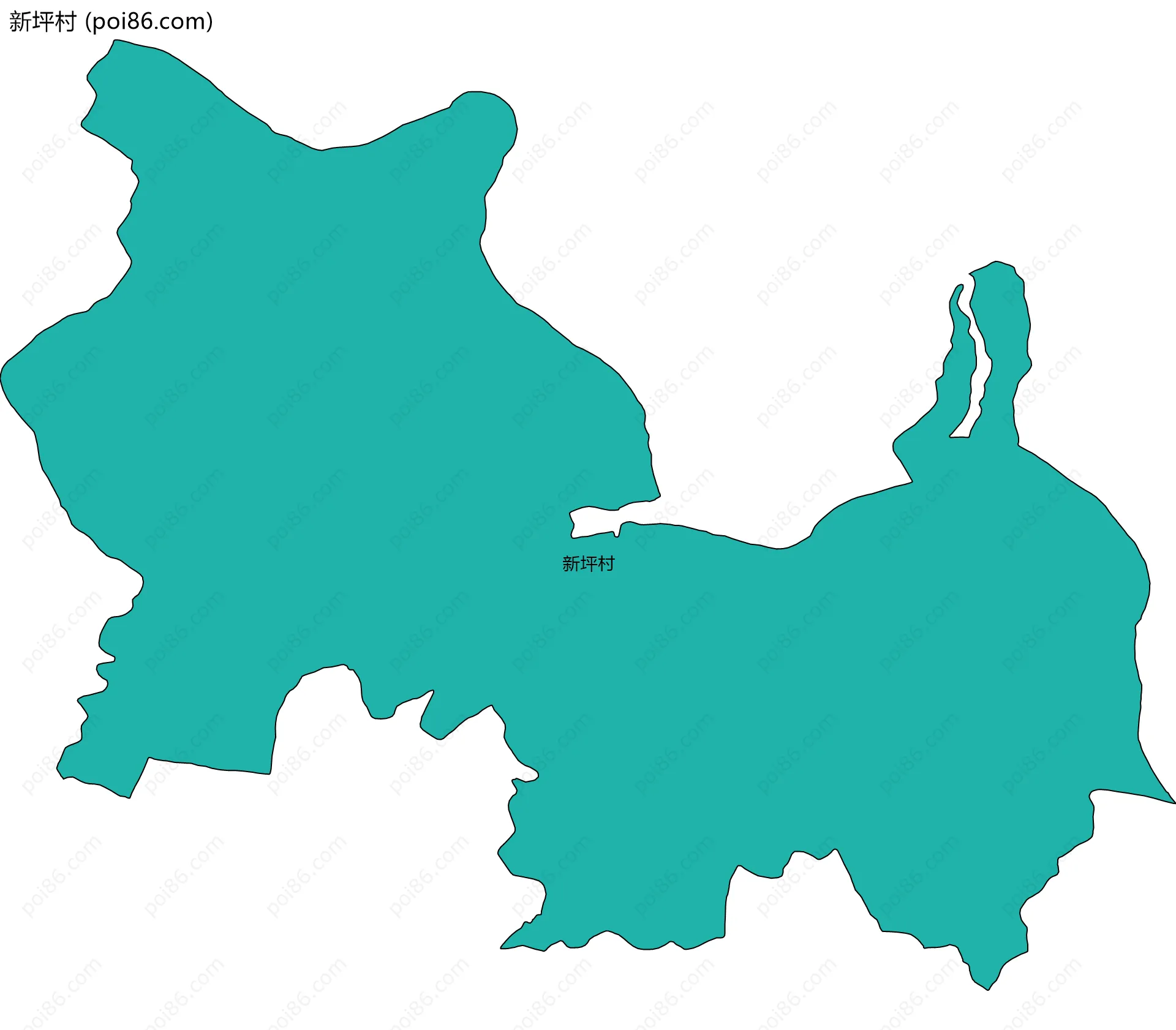 新坪村边界地图