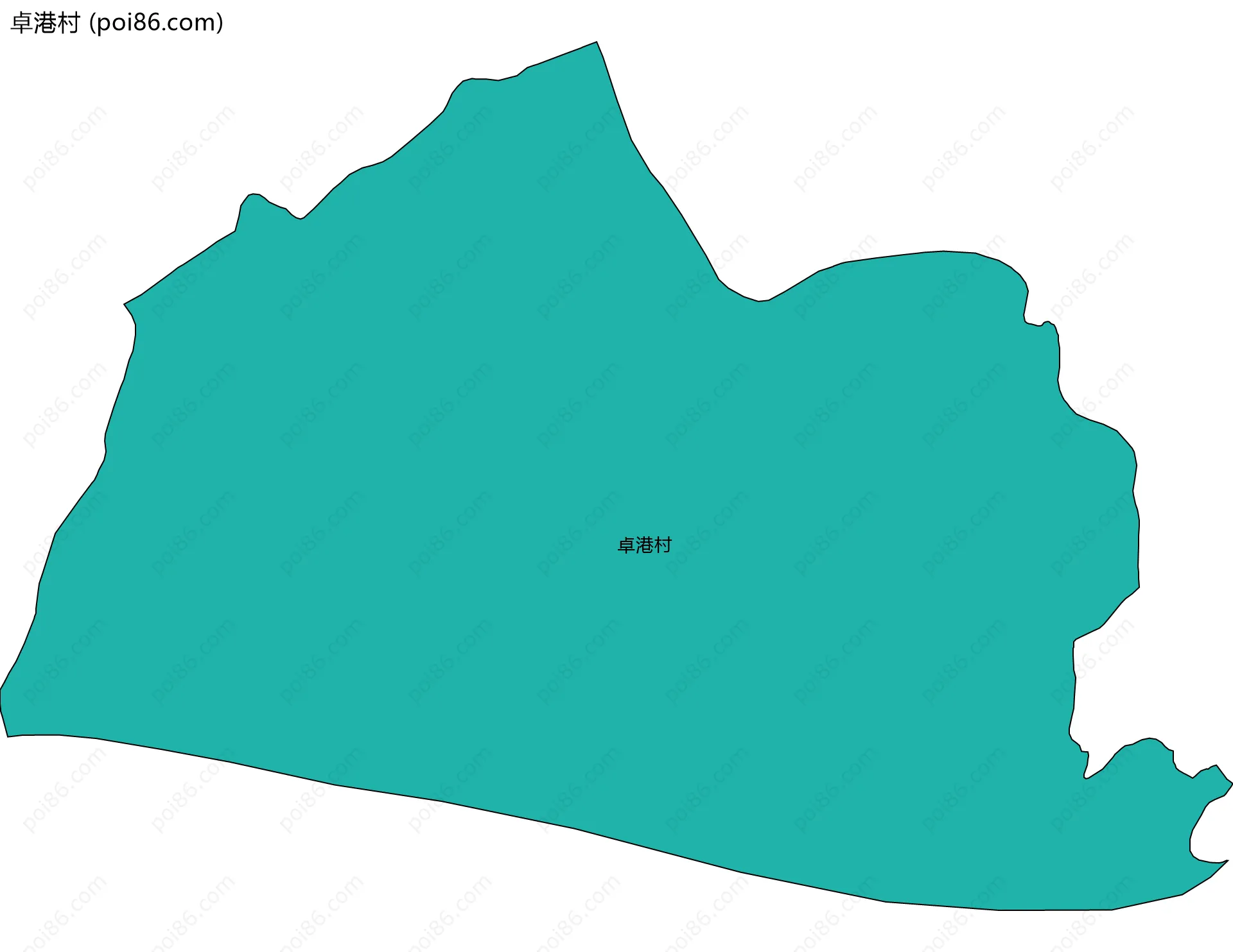 卓港村边界地图