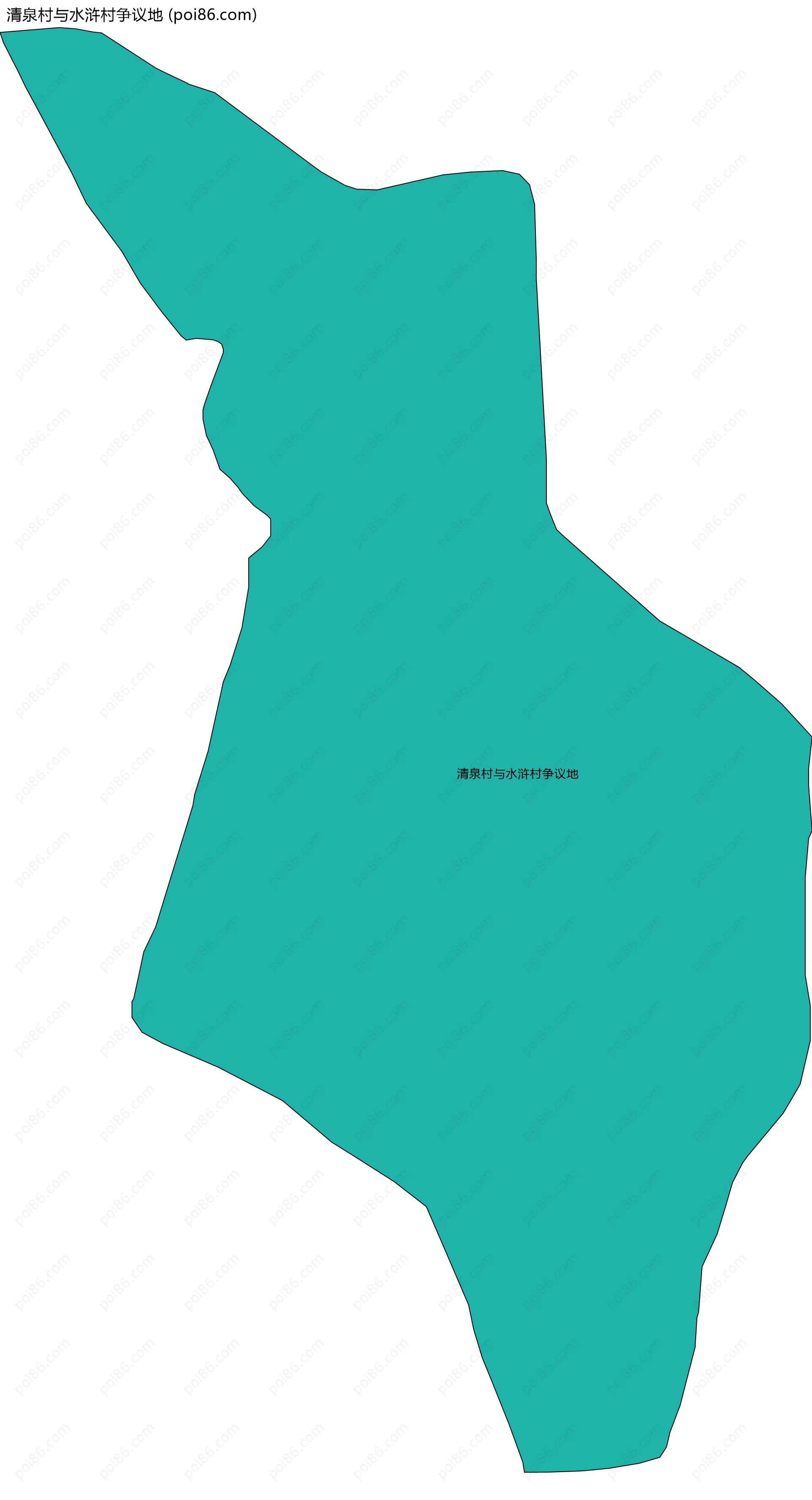 清泉村与水浒村争议地边界地图