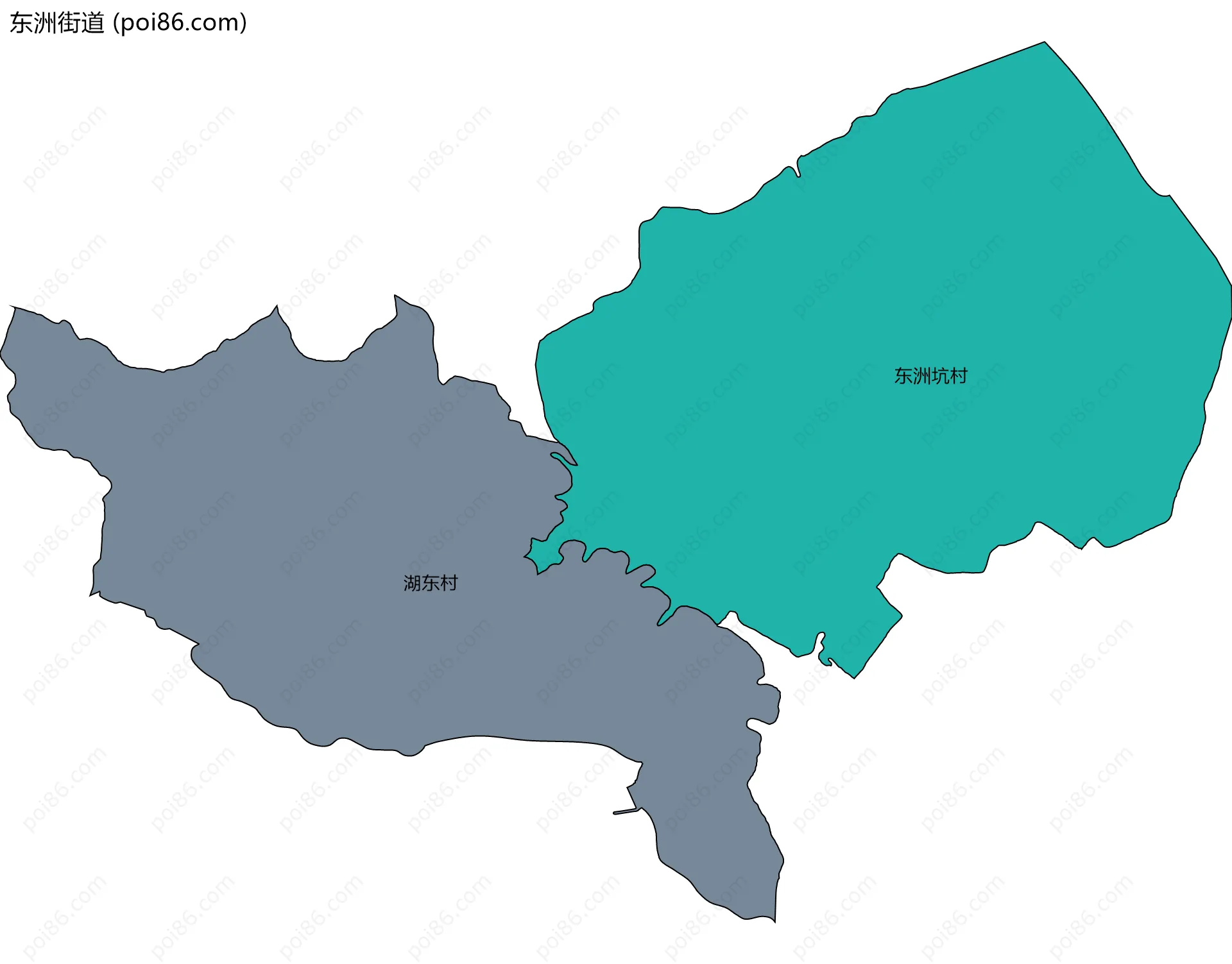 东洲街道边界地图(五级行政区划)