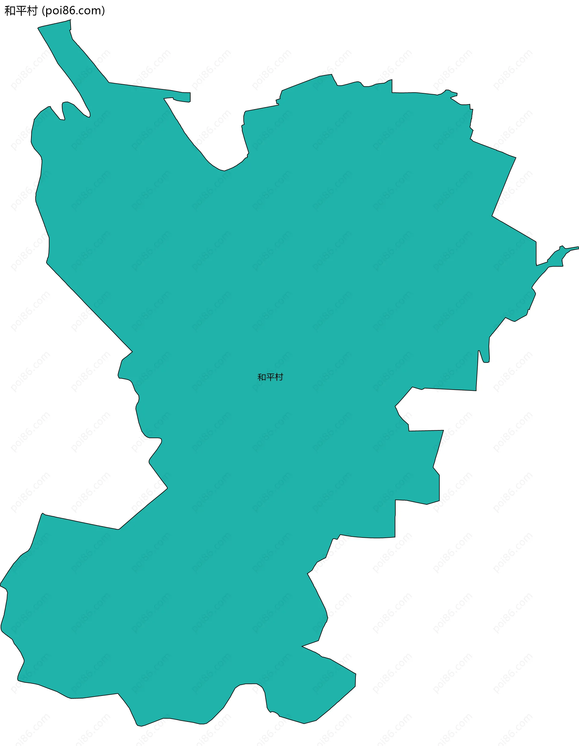和平村边界地图