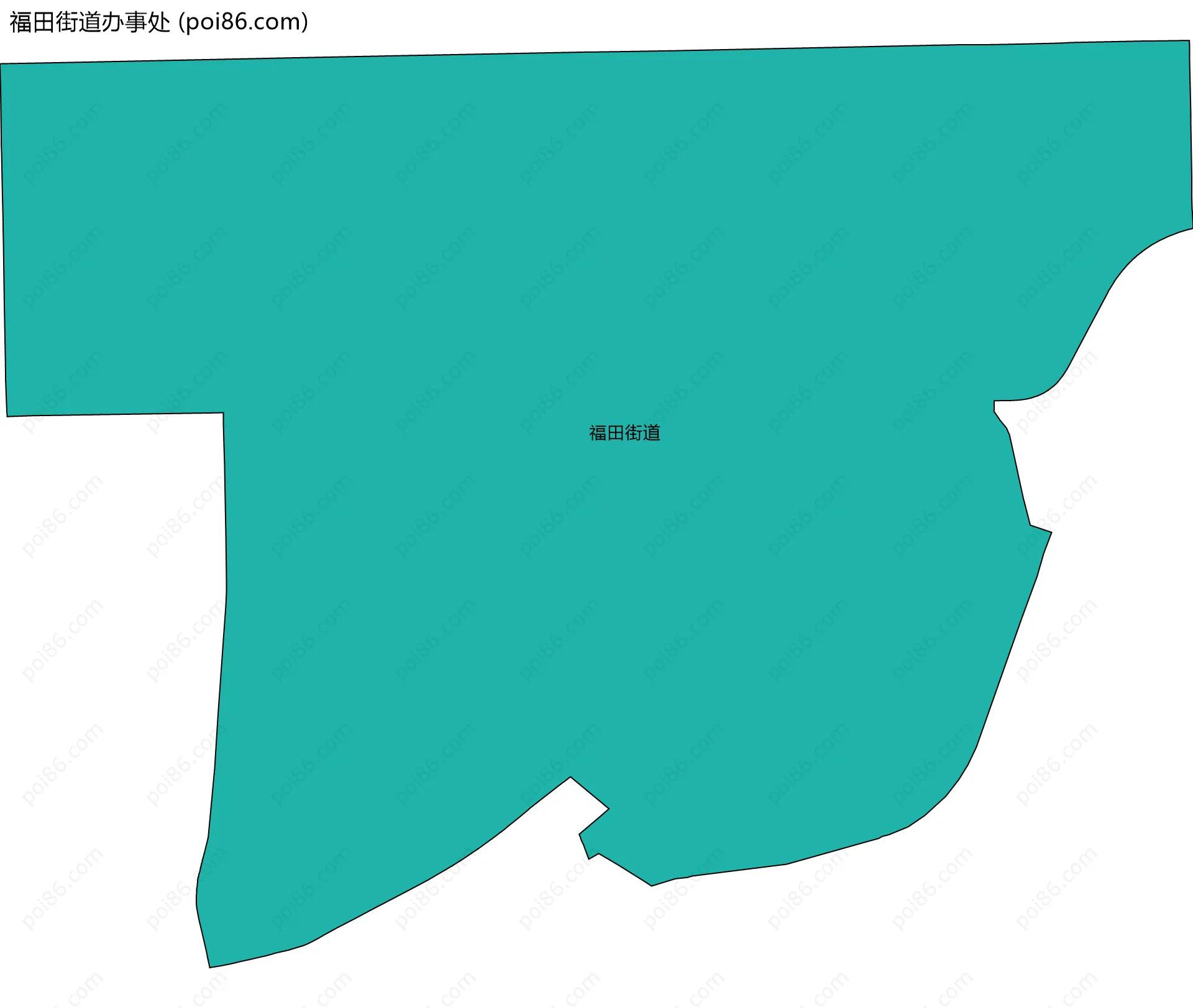 福田街道办事处边界地图(五级行政区划)