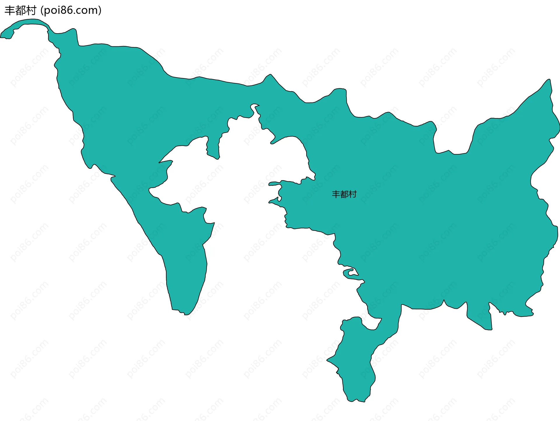 丰都村边界地图