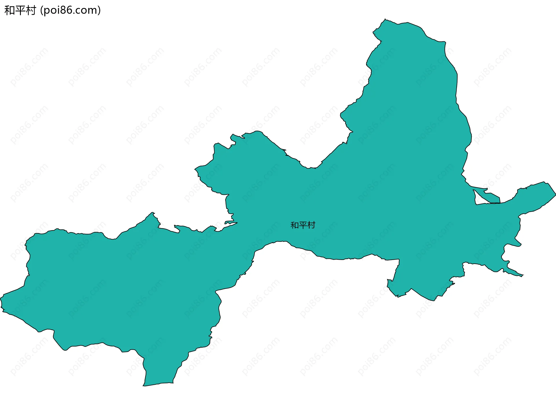和平村边界地图