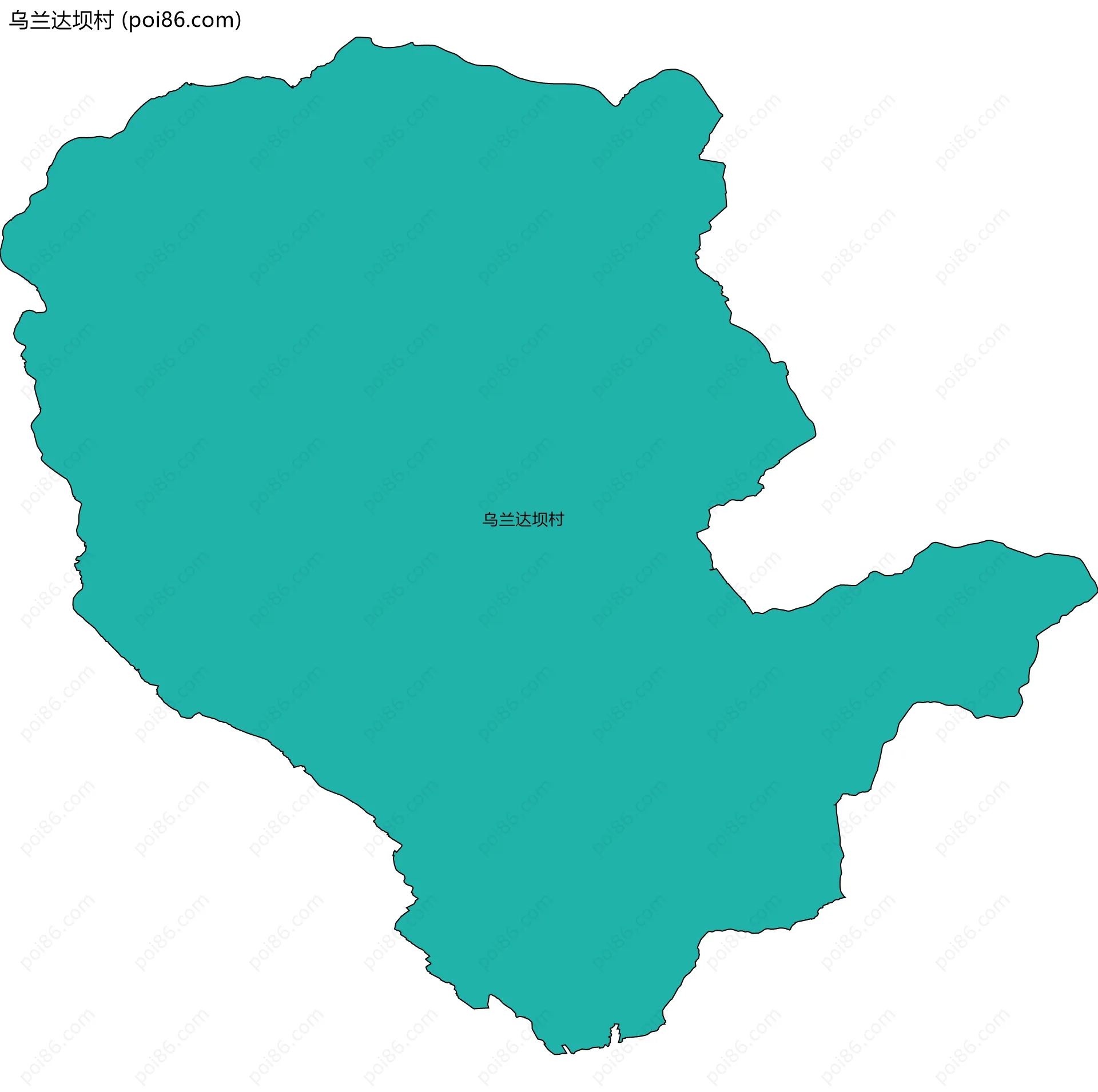 乌兰达坝村边界地图