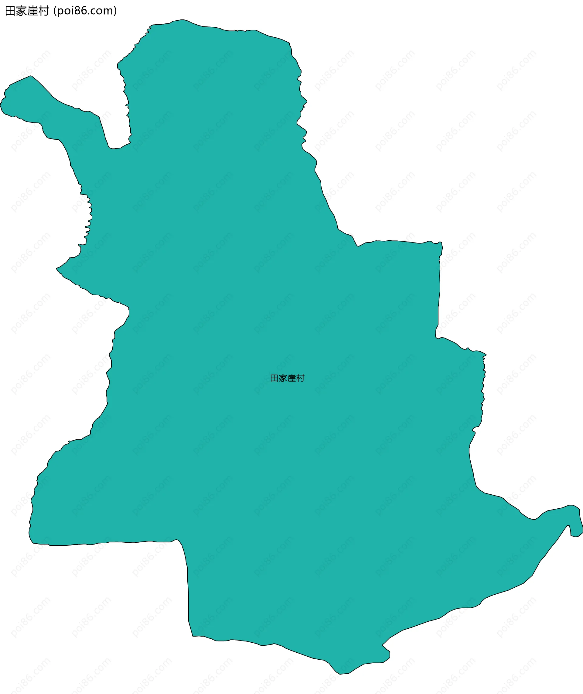 田家崖村边界地图