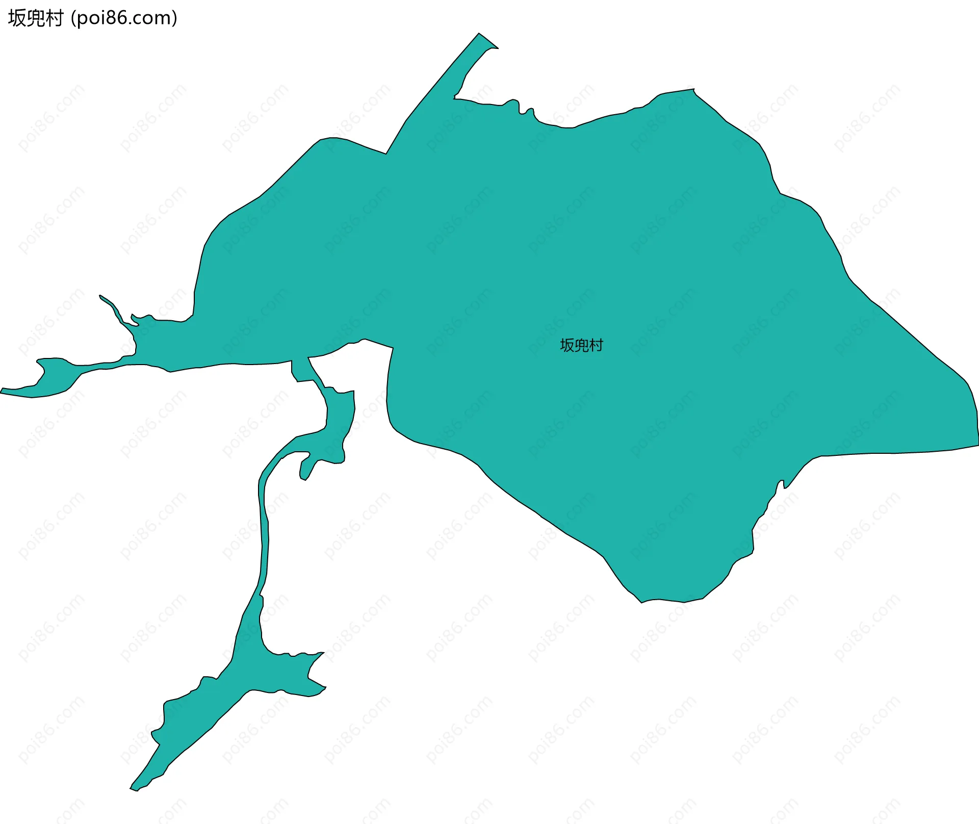 坂兜村边界地图