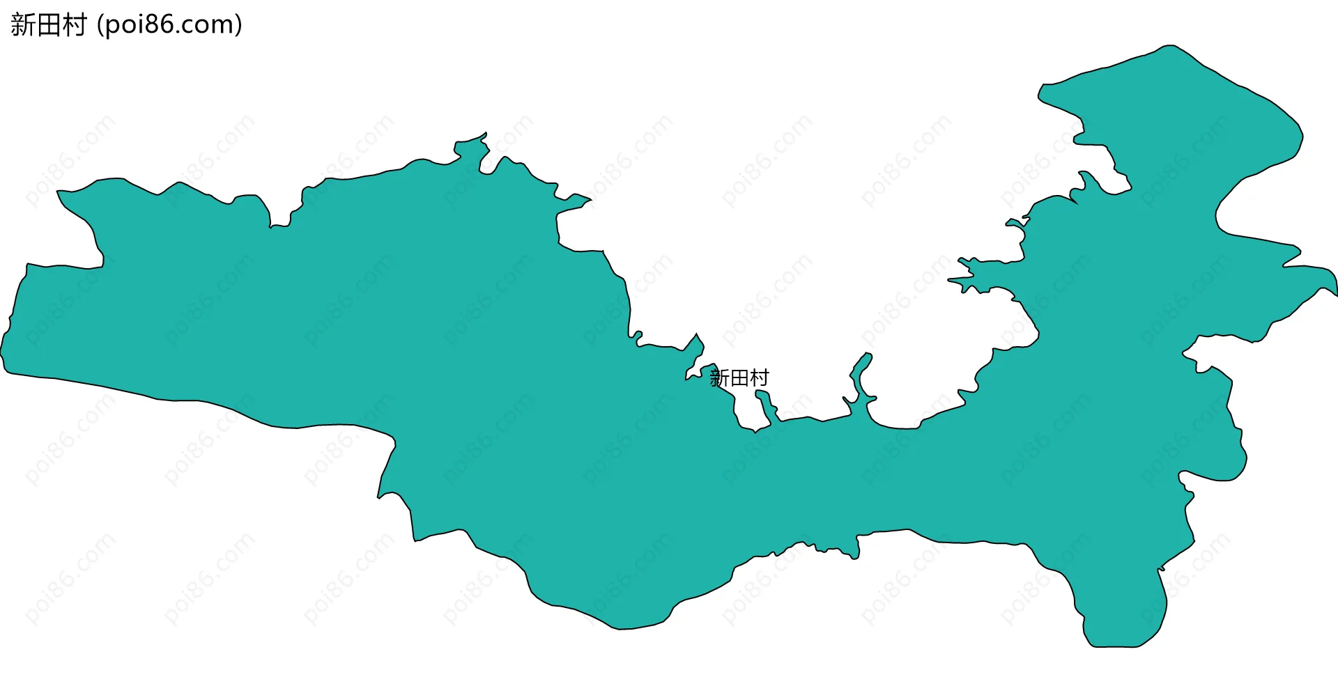 新田村边界地图