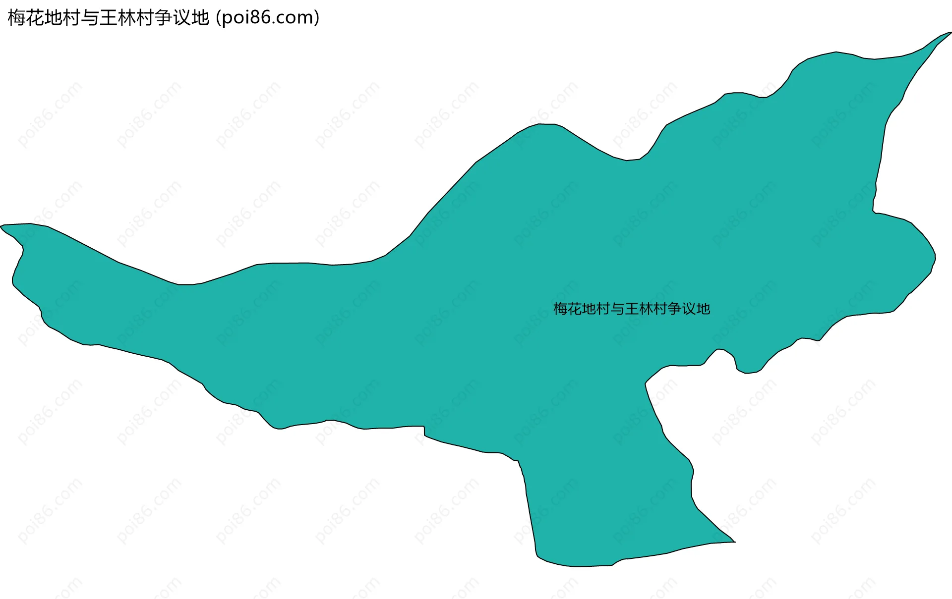 梅花地村与王林村争议地边界地图