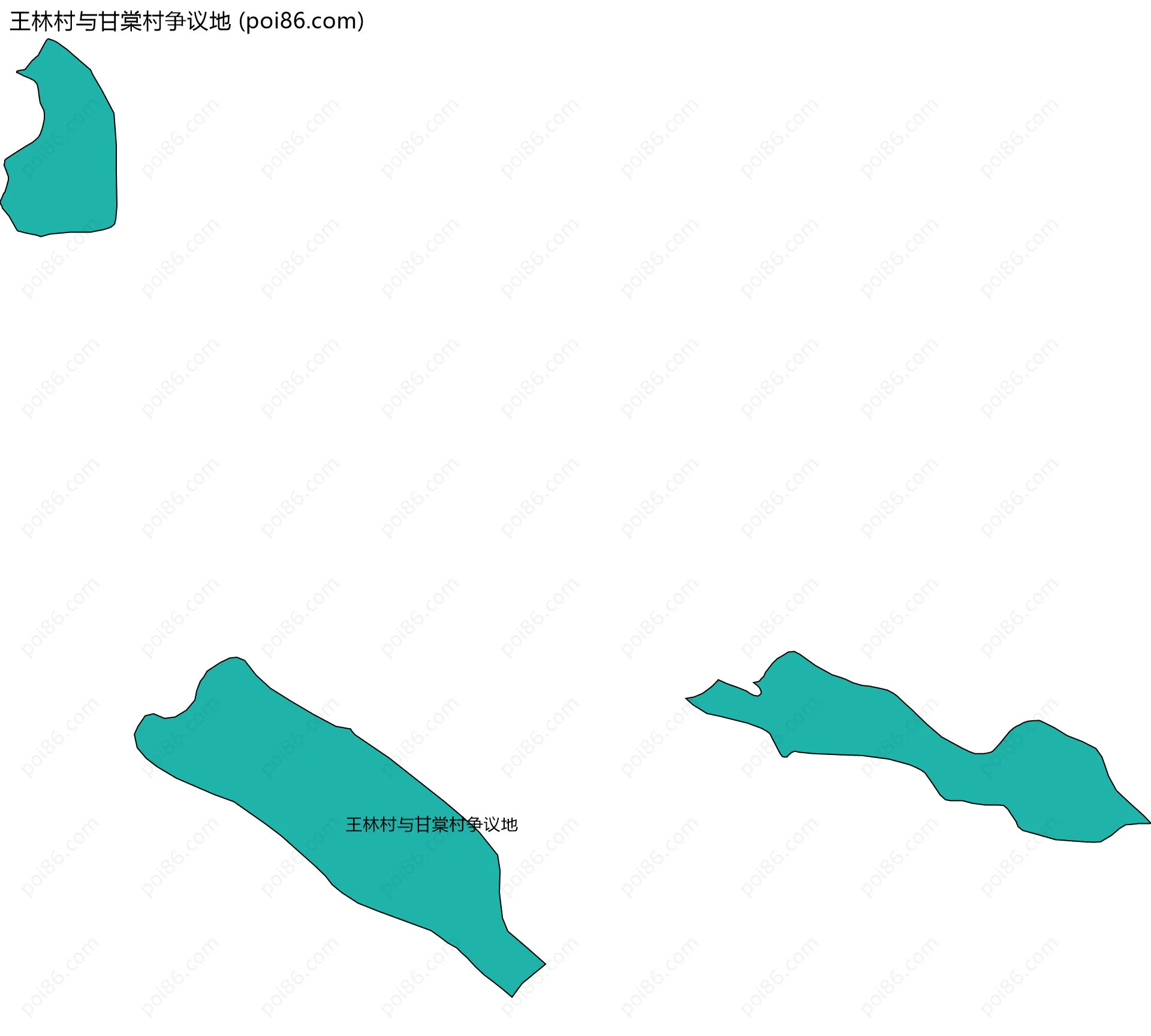 王林村与甘棠村争议地边界地图